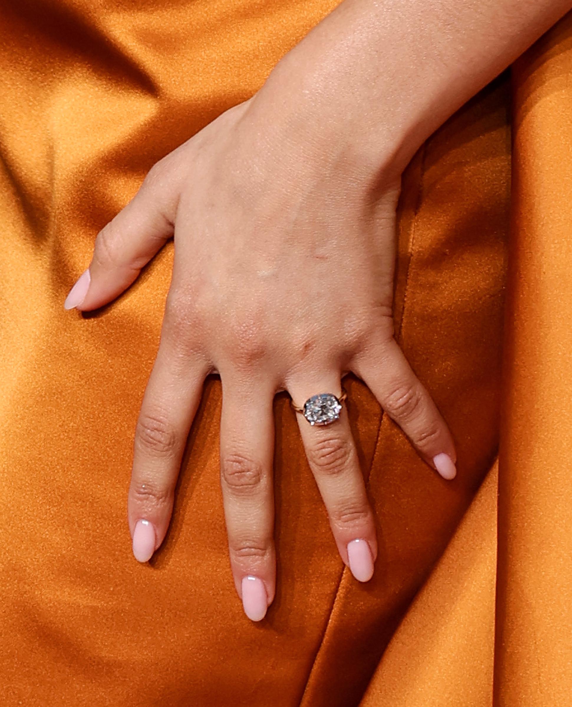 Zendaya's ring detail as she attends the 82nd Annual Golden Globe Awards at The Beverly Hilton on January 5, 2025 in Beverly Hills, California | Source: Getty Images