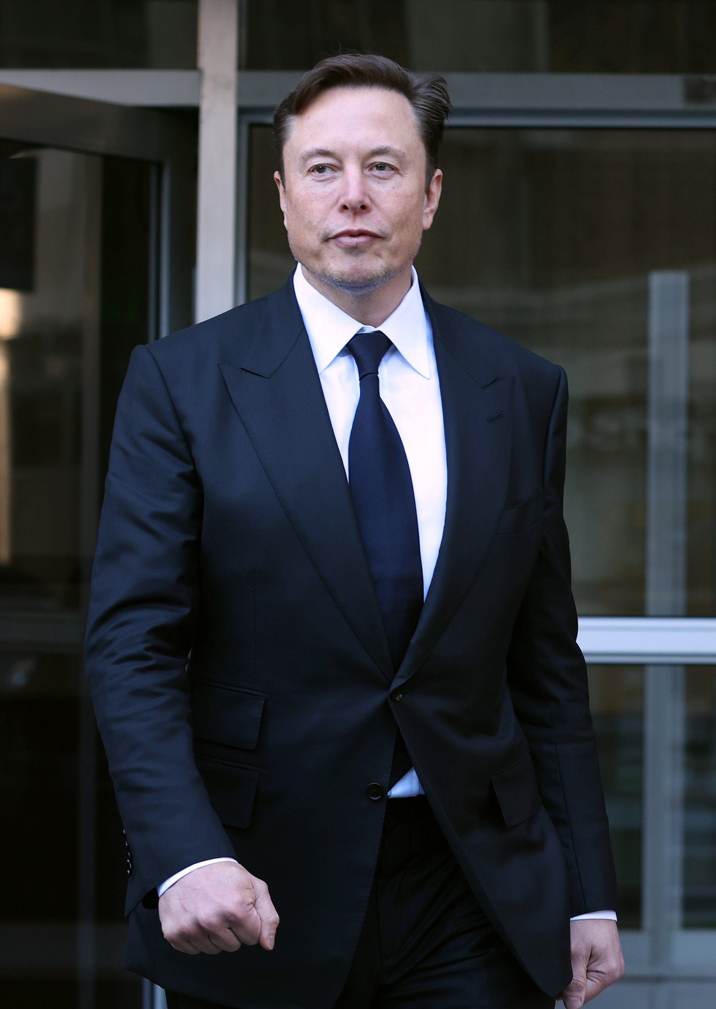 Elon Musk is pictured as he leaves the Phillip Burton Federal Building on January 24, 2023, in San Francisco, California | Source: Getty Images