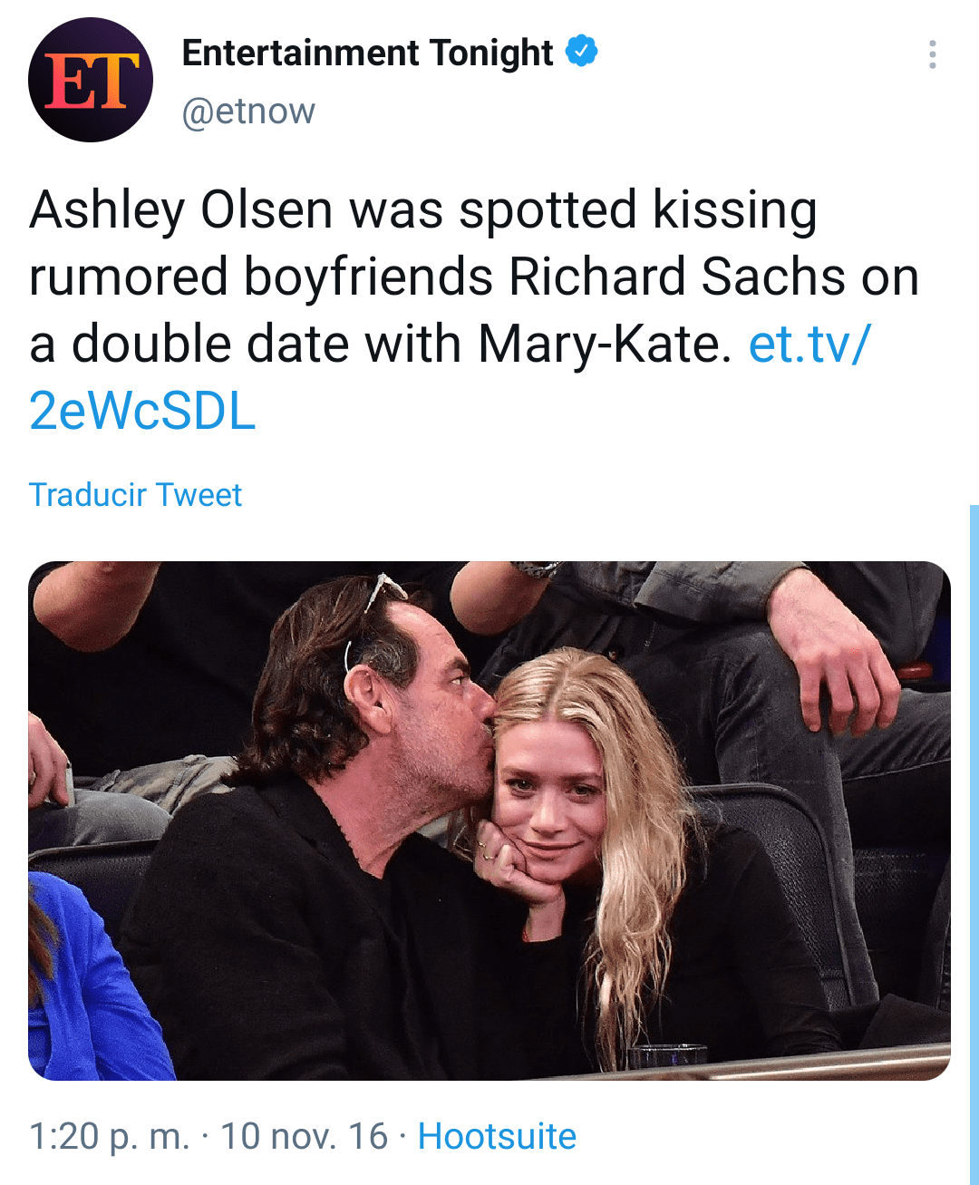 Ashley Olsen and ex-boyfriend Richard Sachs | Photo: Twitter/etnow