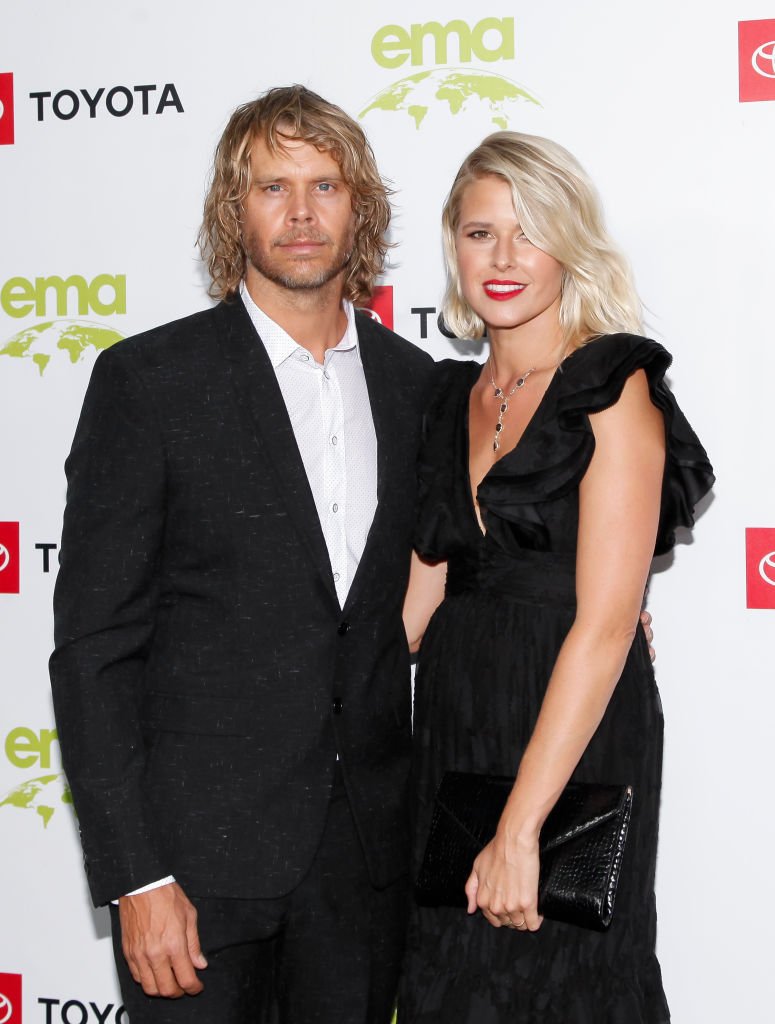 Eric Christian Olsen and his wife Sarah Wright. I Image: Getty Images.