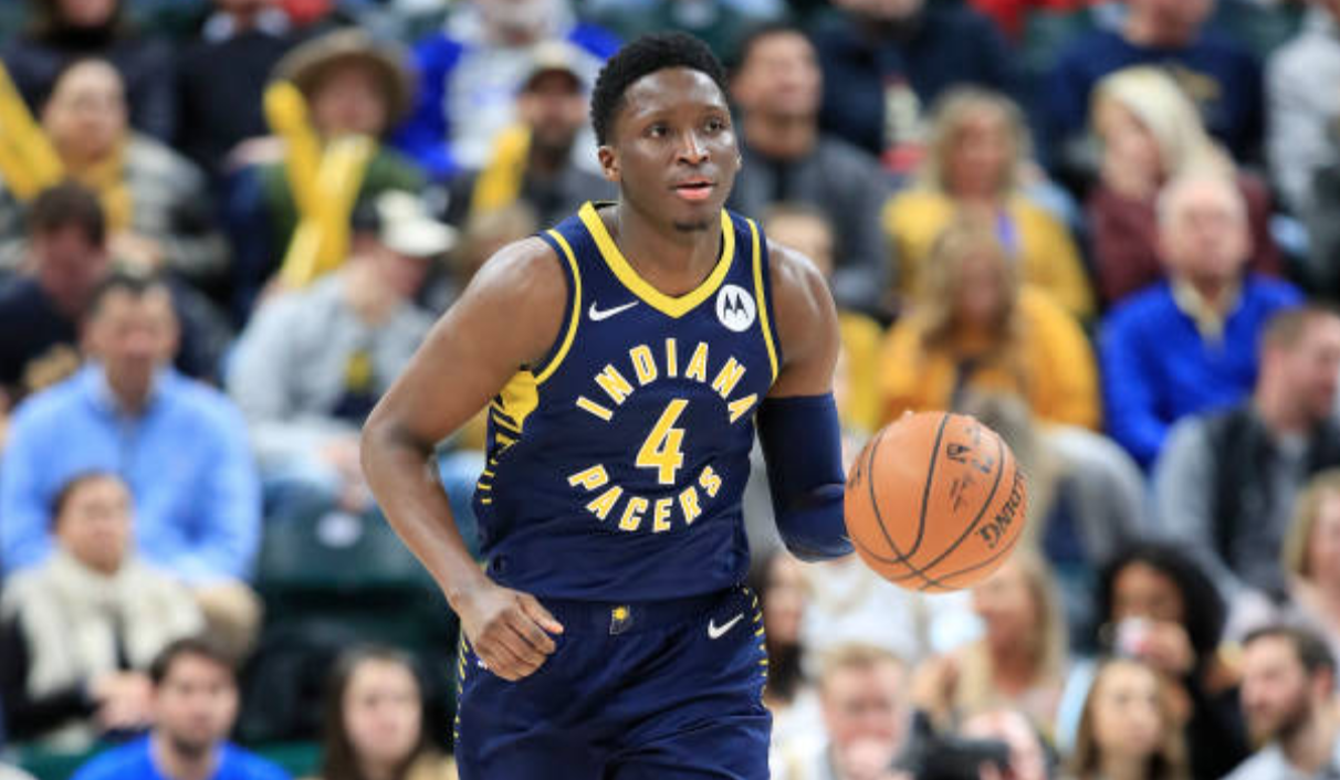 Victor Oladipo of the Indiana Pacers dribbles the ball during a game against the Charlotte Hornets, on January 20, 2019 in Indianapolis, Indiana | Source: Andy Lyons/Getty Images