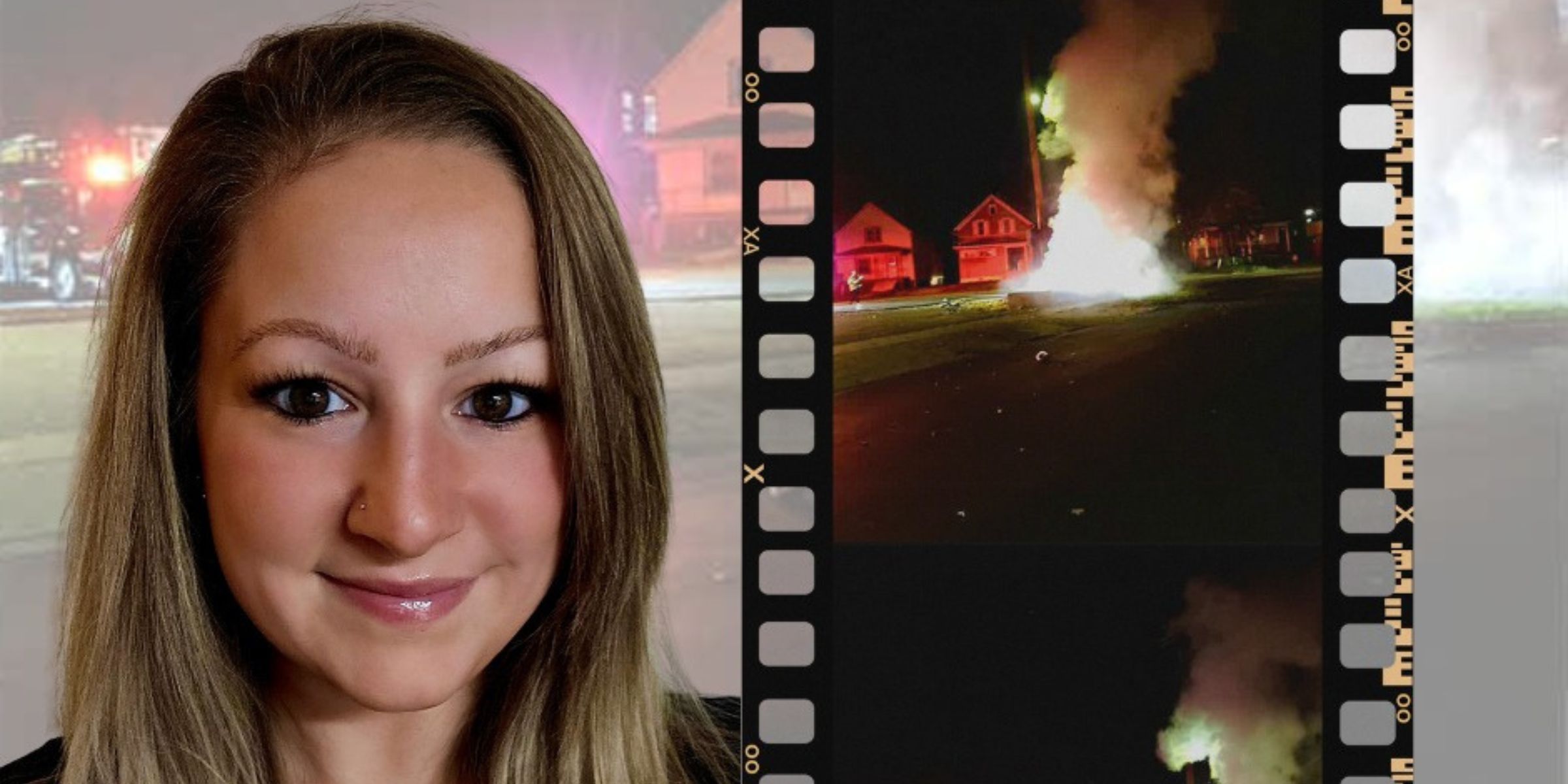 Megan Waschak | The vehicle on fire | Source: Facebook/CerealCityMichigan