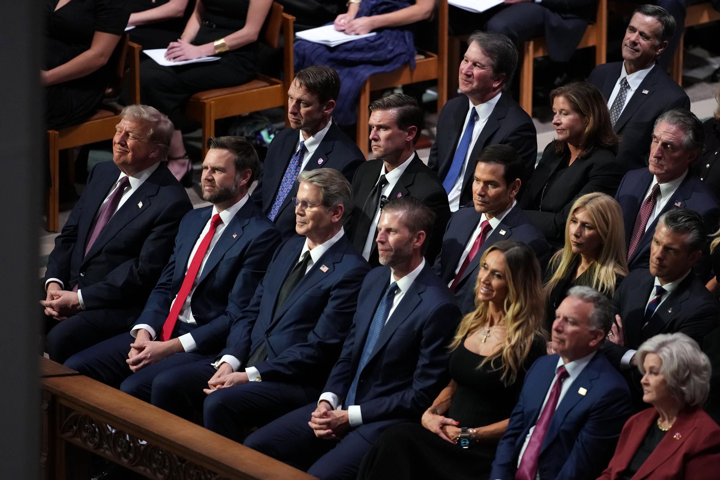 As photos from the service circulated, many online users focused on Lara Trump's choice of attire rather than the funeral itself. Opinions quickly split, with some criticizing the outfit while others defended it. | Source: Getty Images
