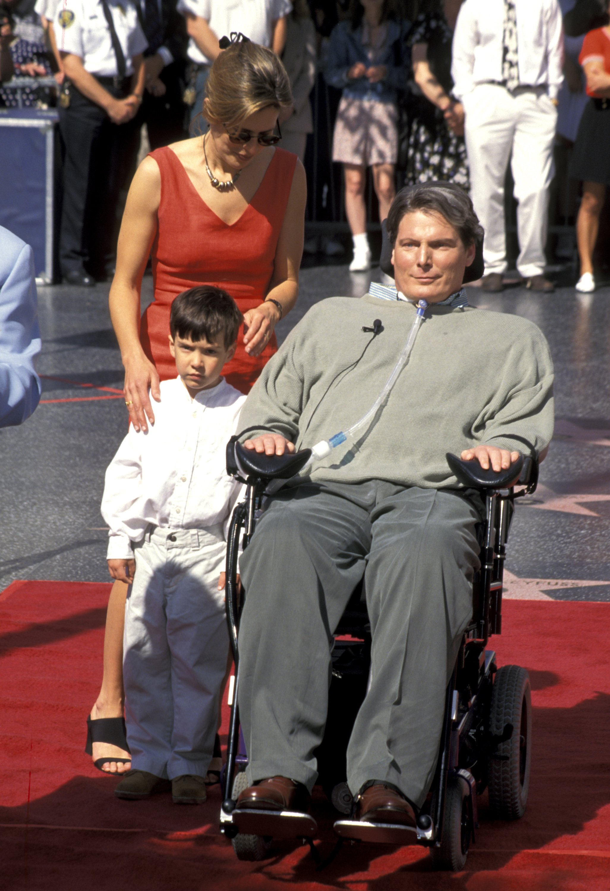 Christopher Reeve and Dana Reeve with their son Will in Hollywood, California in 1997. | Source: Getty Images 