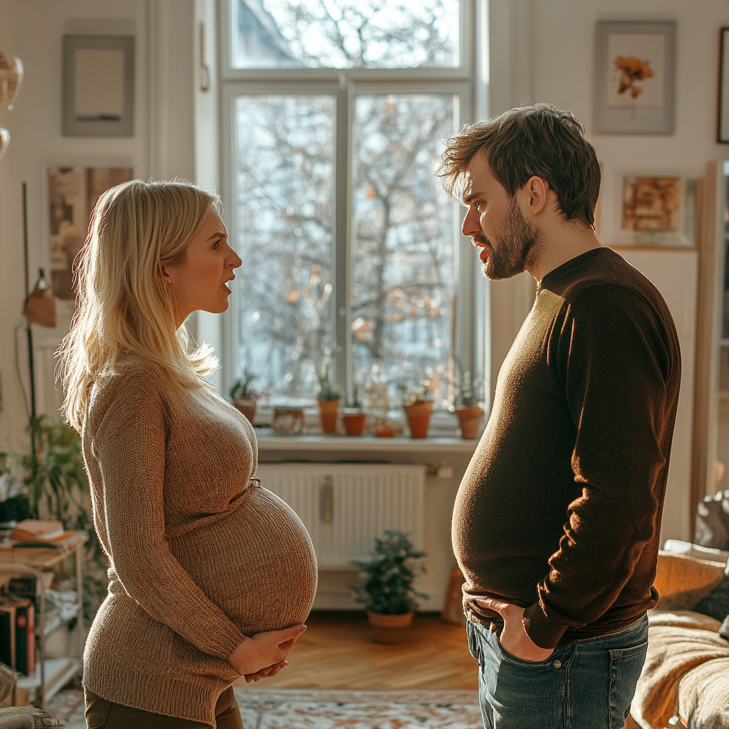 A pregnant woman arguing with her husband | Source: Midjourney