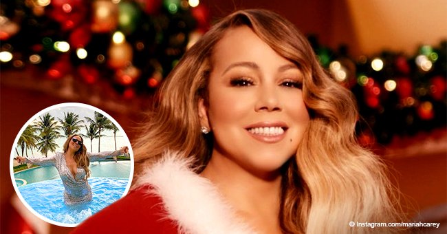Mariah Carey Flaunts Curves In Glittery Gown Which She Wore While In A Hot Tub During Dominican 