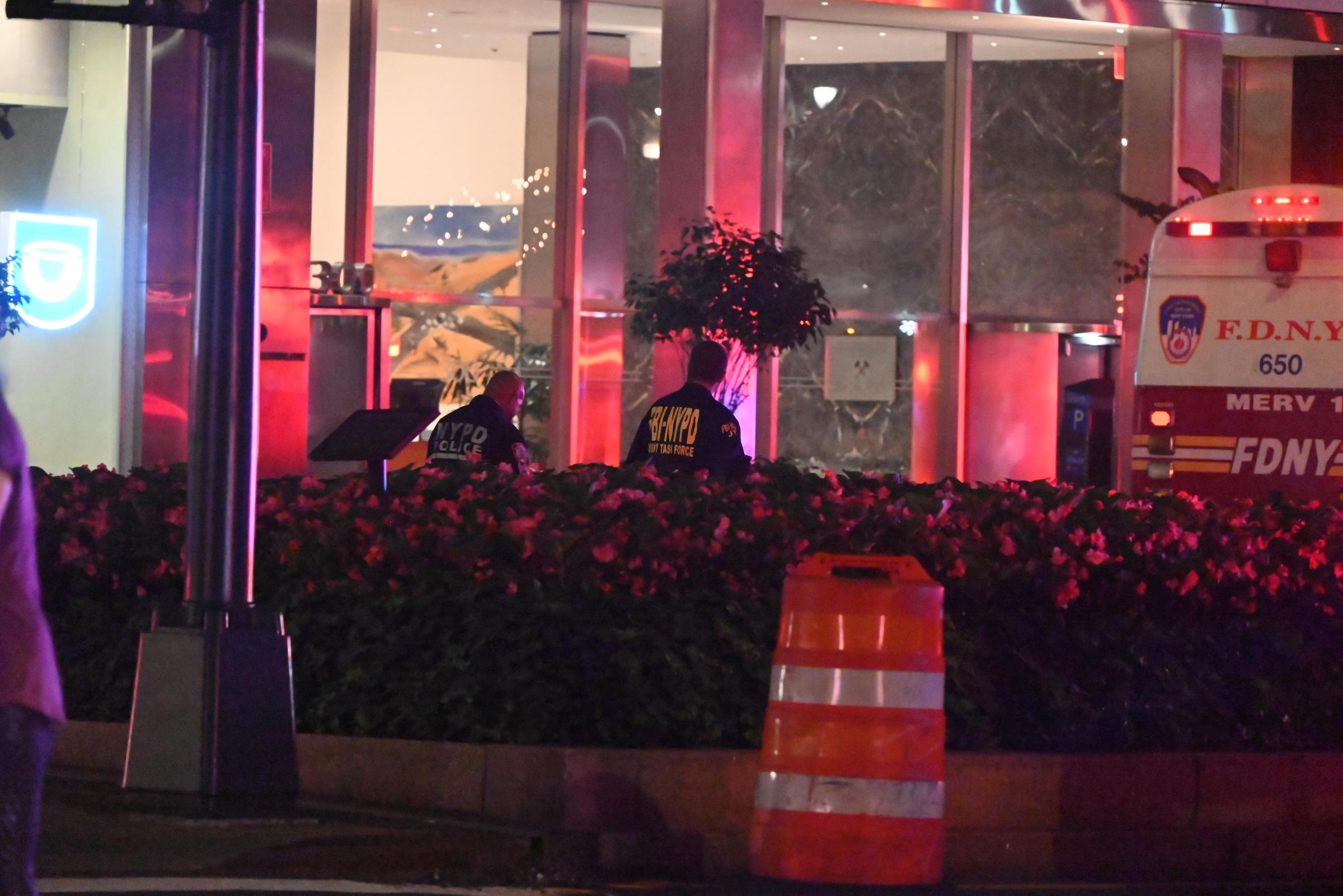 Law enforcement officers including the FBI work at the scene where NYPD police officer Didarul Islam was killed in a mass shooting attack at 345 Park Avenue in New York City, on July 28, 2025 | Source: Getty Images