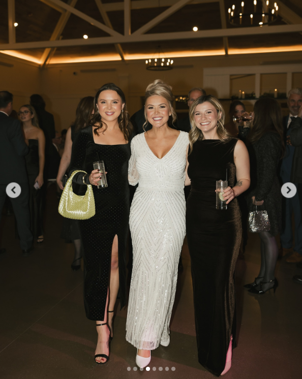 Karoline Leavitt posing with guests during her wedding | Source: Instagram/karolineleavitt