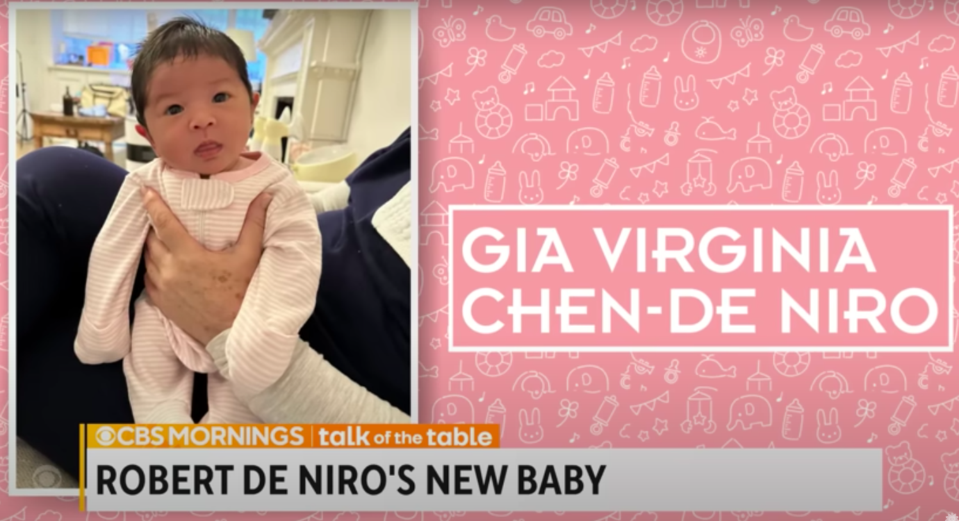 Captura de pantalla del vídeo de YouTube de CBS de la bebé Gia Virginia Chen-De Niro publicado el 11 de mayo de 2023. | Foto: YouTube.com/CBS Mornings