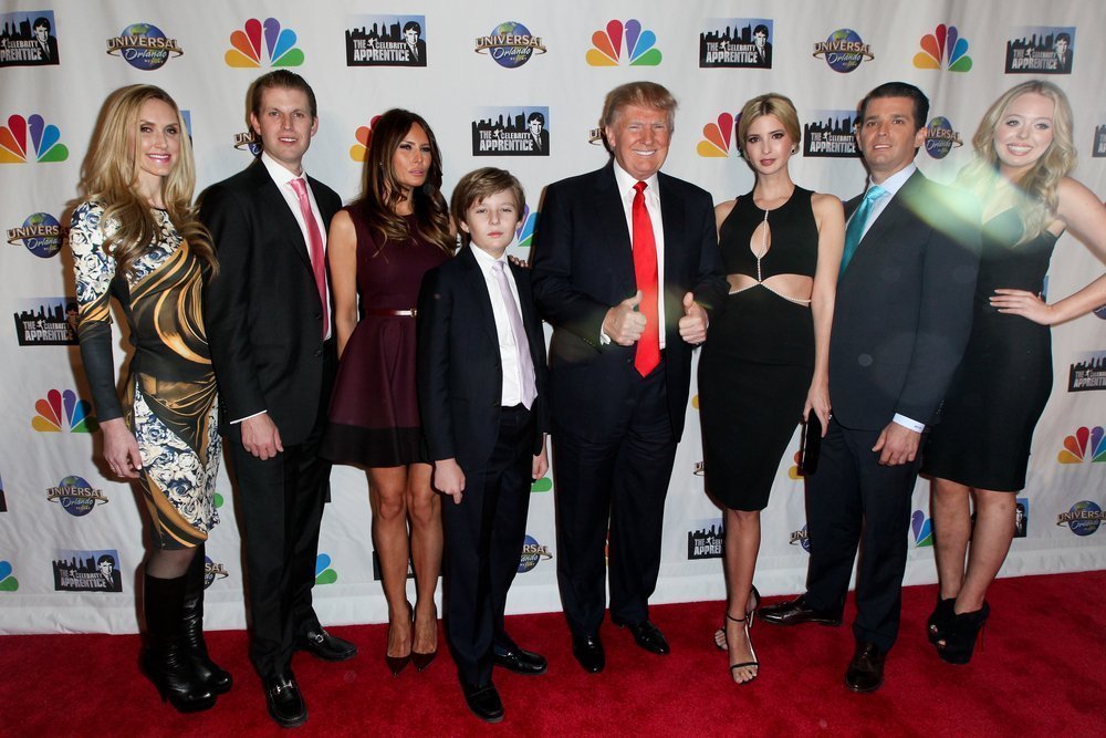 Lara Yunaska, Eric Trump, Melania Trump, Barron Trump, Donald Trump, Ivanka Trump, Donald Trump Jr. & Tiffany Trump at 'Celebrity Apprentice' | Source: Shutterstock.com 