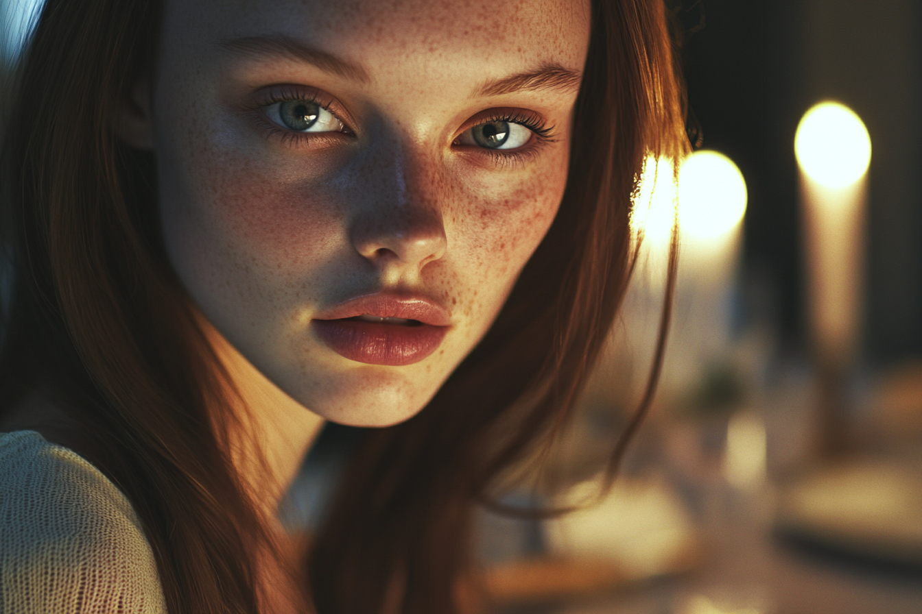 A close-up shot of a woman's face | Source: Midjourney