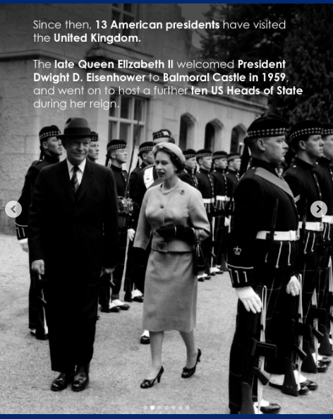 Queen Elizabeth II welcoming former President Dwight D. Eisenhower. | Source: Instagram/theroyalfamily