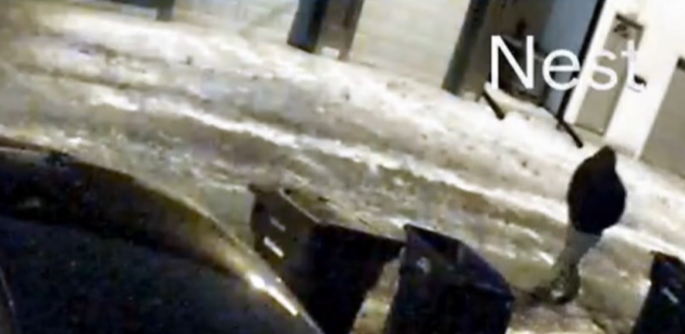 Surveillance shows the person of interest near trash bins behind the Tepe residence | Source: Facebook/ColumbusPolice