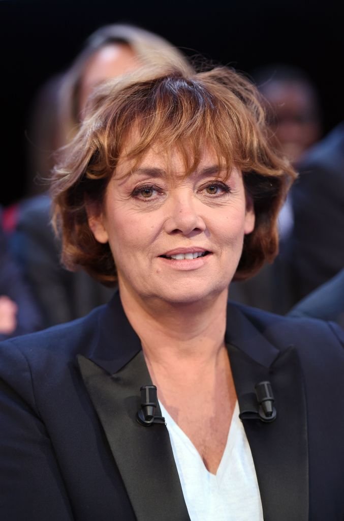 Nathalie Saint-Creek, a French journalist, was filmed with the French Prime Minister in Paris on September 24, 2015, before the live broadcast of the French television channel France 2's political talk show 'Des Paroles et des Actes'.  Source: Getty Images