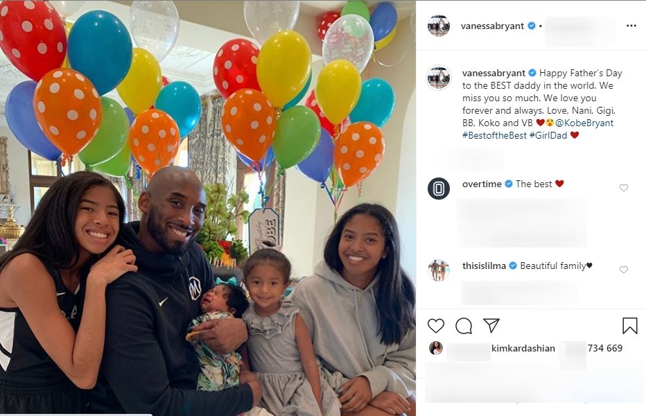 Vanessa Bryant celebrates her late husband, Kobe Bryant on Father's Day | Photo: Instagram / vanessabryant
