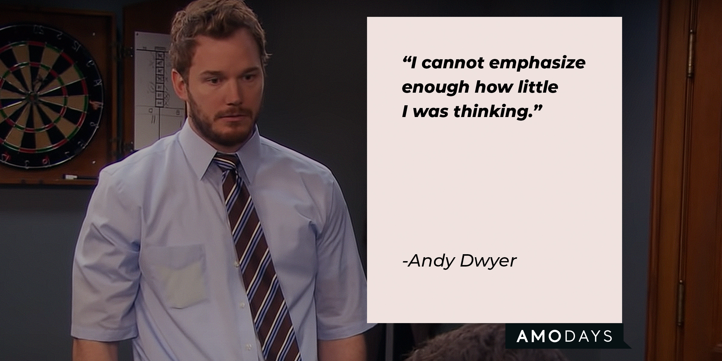A picture of Andy Dwyer with his quote: “I cannot emphasize enough how little I was thinking." | Source: facebook.com/StarWars