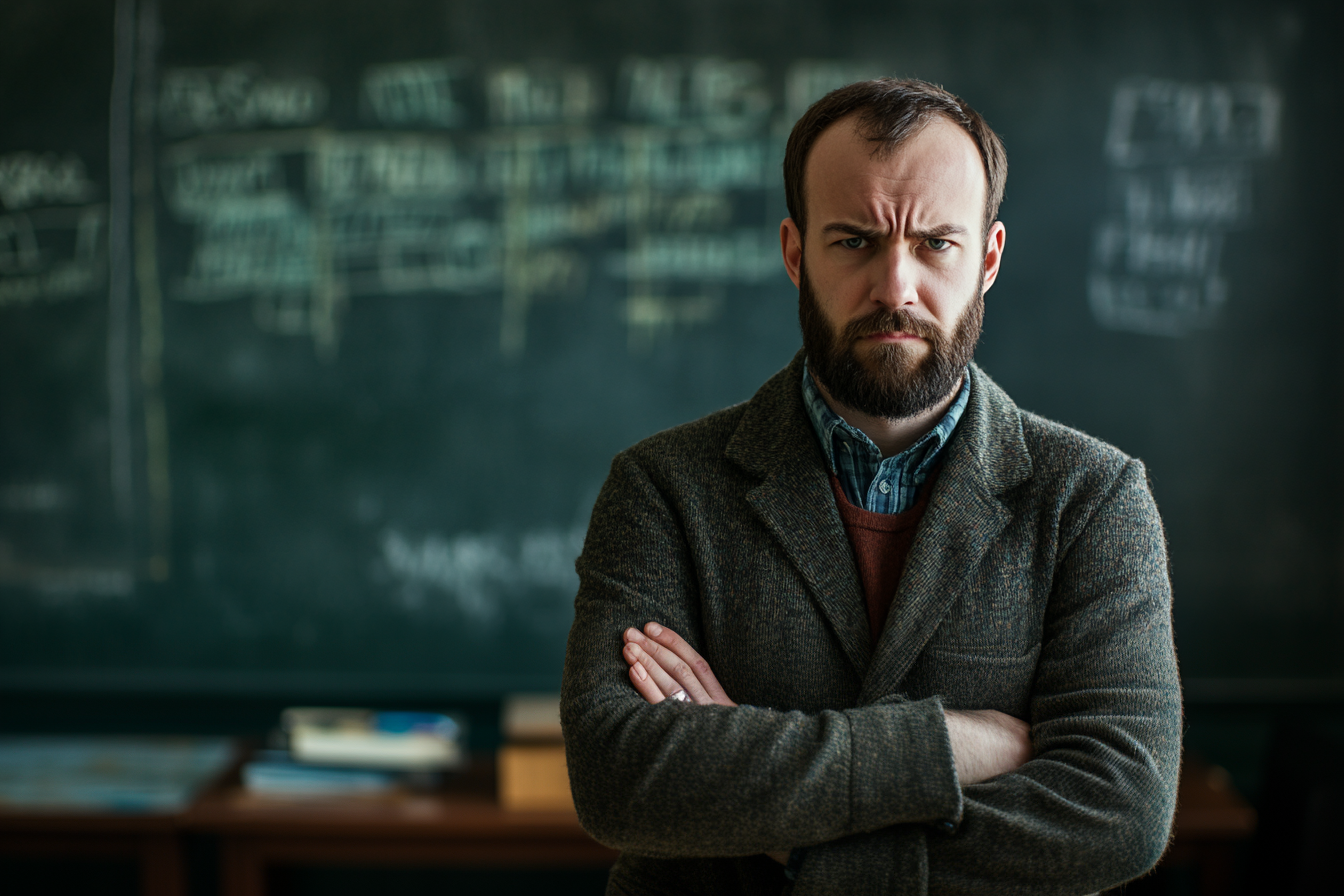 A teacher furrowing his brows | Source: Midjourney