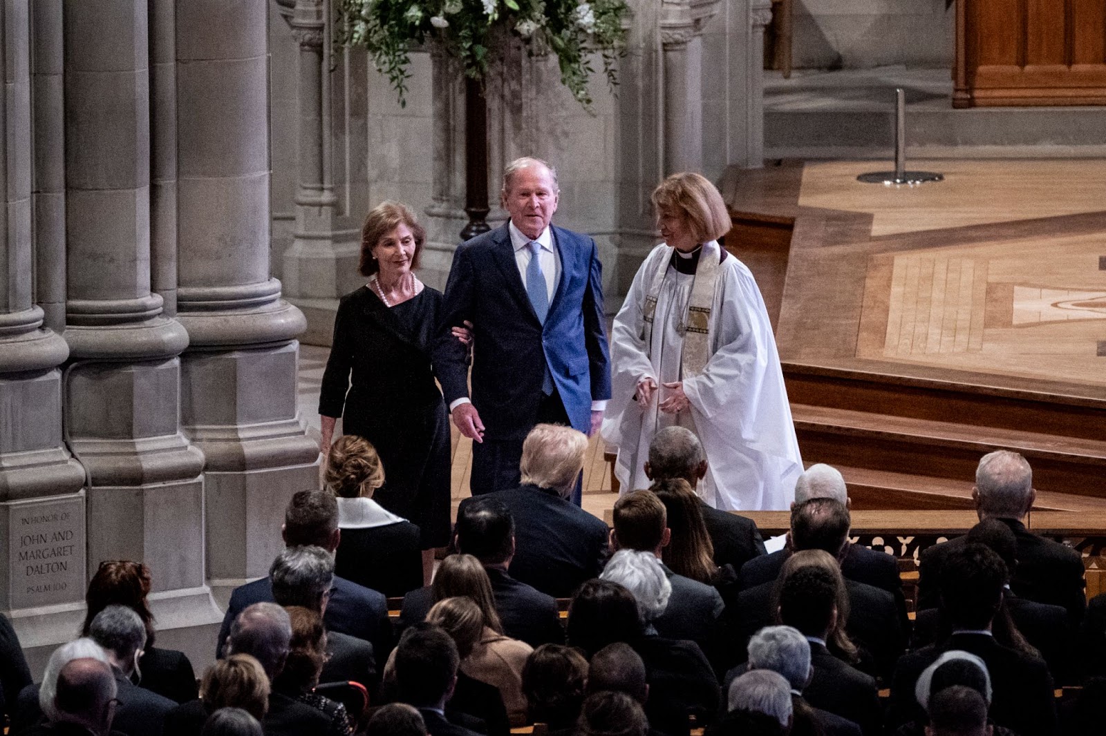 George W. and Laura Bush arriving to the State Funeral Service for former U.S. President Jimmy Carter on January 9, 2025 | Source: Getty Images