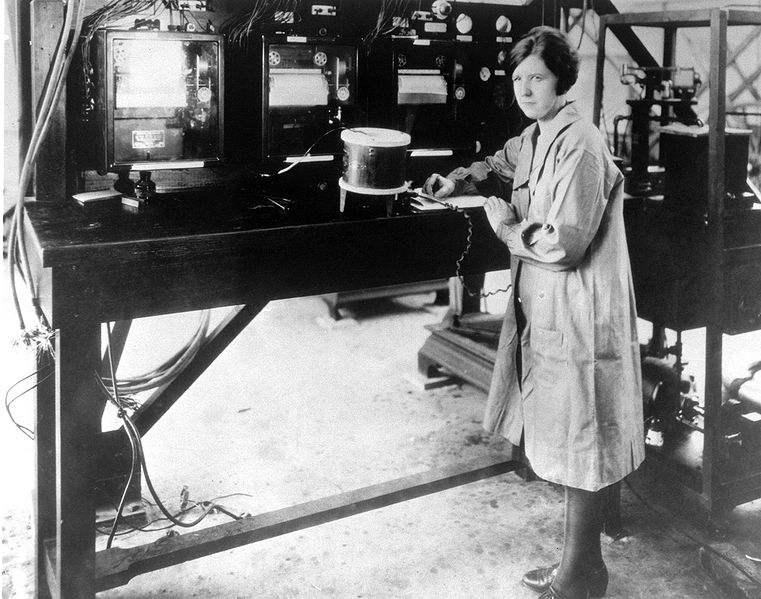 Pearl I. Young, the NACA's first female professional, at work in the instrument research laboratory circa 1929 | Source: Wikimedia Commons