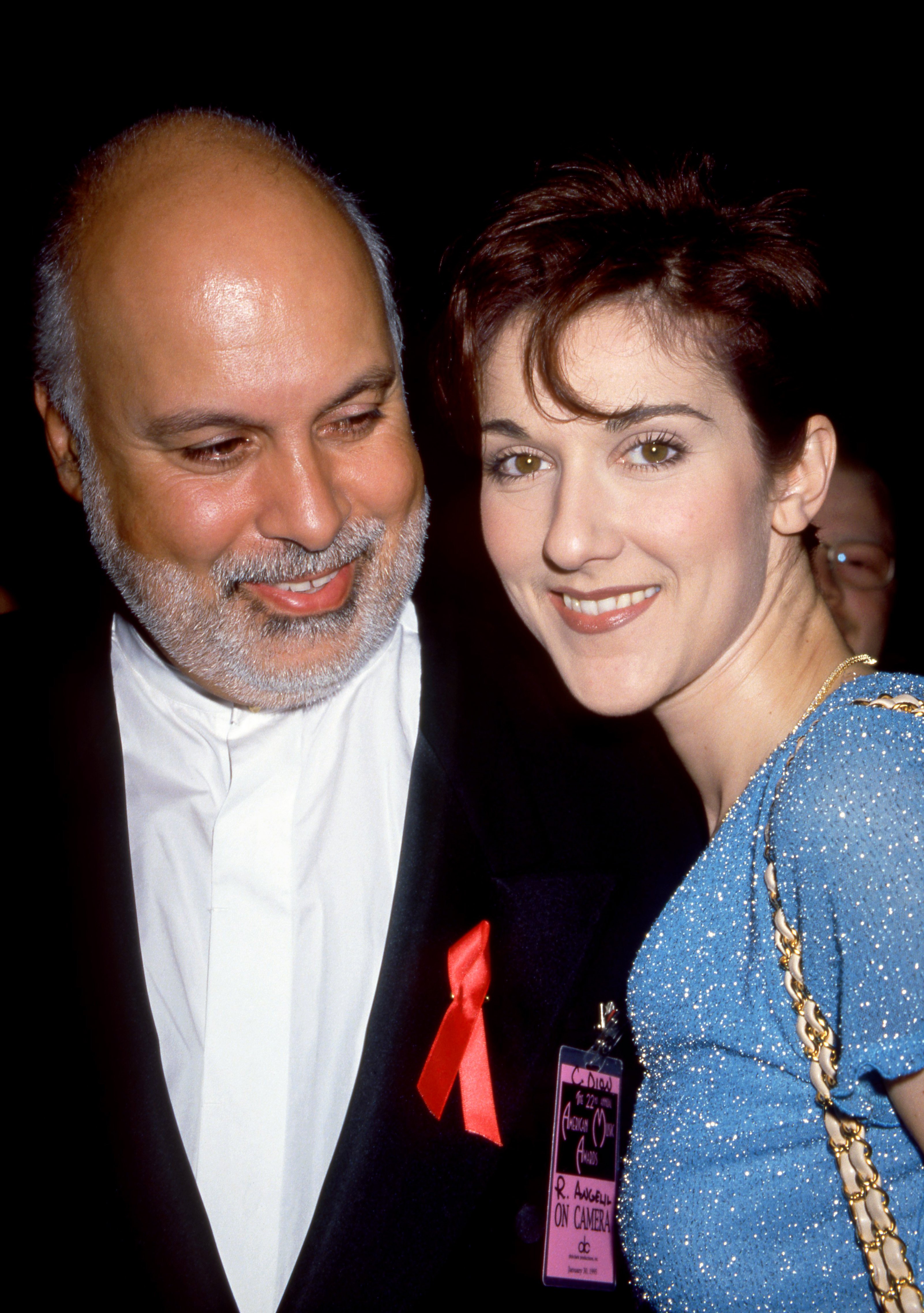 Singer Celine Dion and her husband Rene Angelil  during The 22nd Annual American Music Awards on January 30, 1995 at the Shrine Auditorium in Los Angeles, California.  | Source: Getty Images