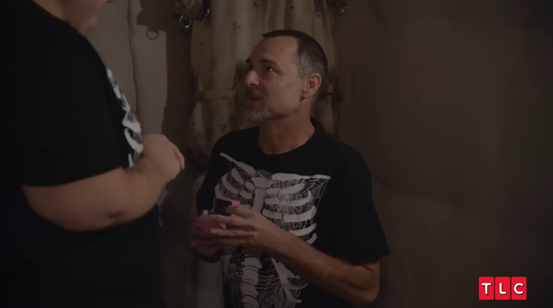 Brian Lovvorn gets down on one knee to propose to Amy Slaton inside a horror-themed house, as posted on July 7, 2025 | Source: Youtube/TLC