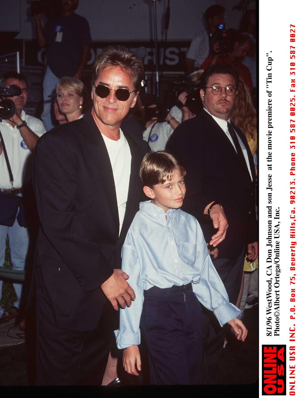 Don and Jesse Johnson at the premiere of "Tin Cup" in Westwood, California, in 1996. | Source: Getty Images