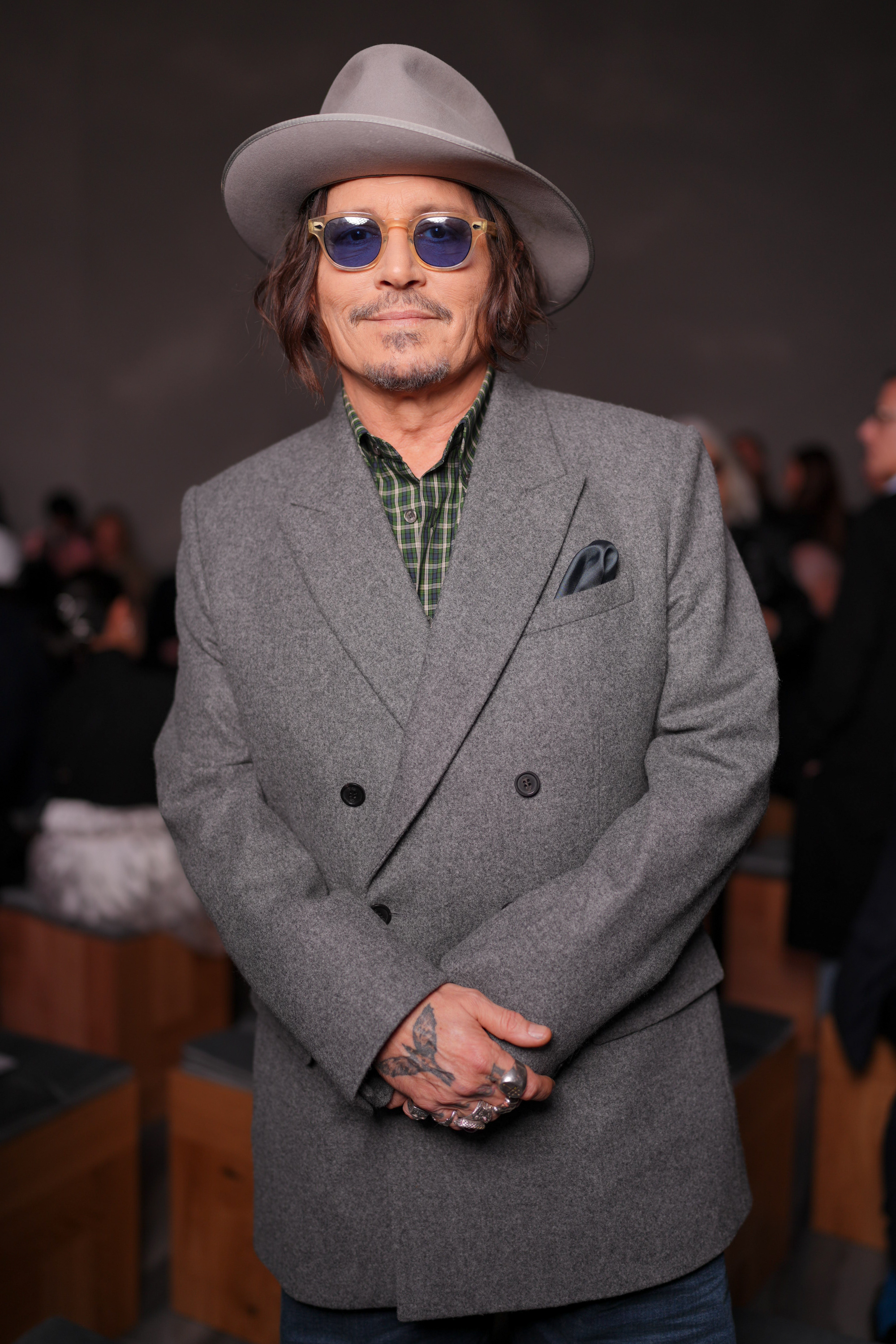 Johnny Depp at the Christian Dior fashion show as part of Spring/Summer 2026 Paris Fashion Week held at Les Tuileries on October 01, 2025 in Paris, France. | Source: Getty Images