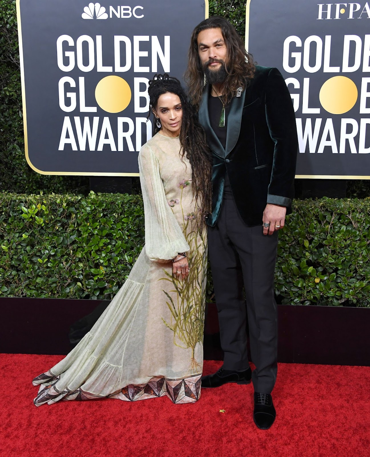 Lisa Bonet and Jason Momoa at the 77th Annual Golden Globe Awards on January 5, 2020, in California. The couple made a stunning appearance, showcasing their distinctive style and strong partnership, which has remained an anchor in their lives despite their eventual split. | Source: Getty Images