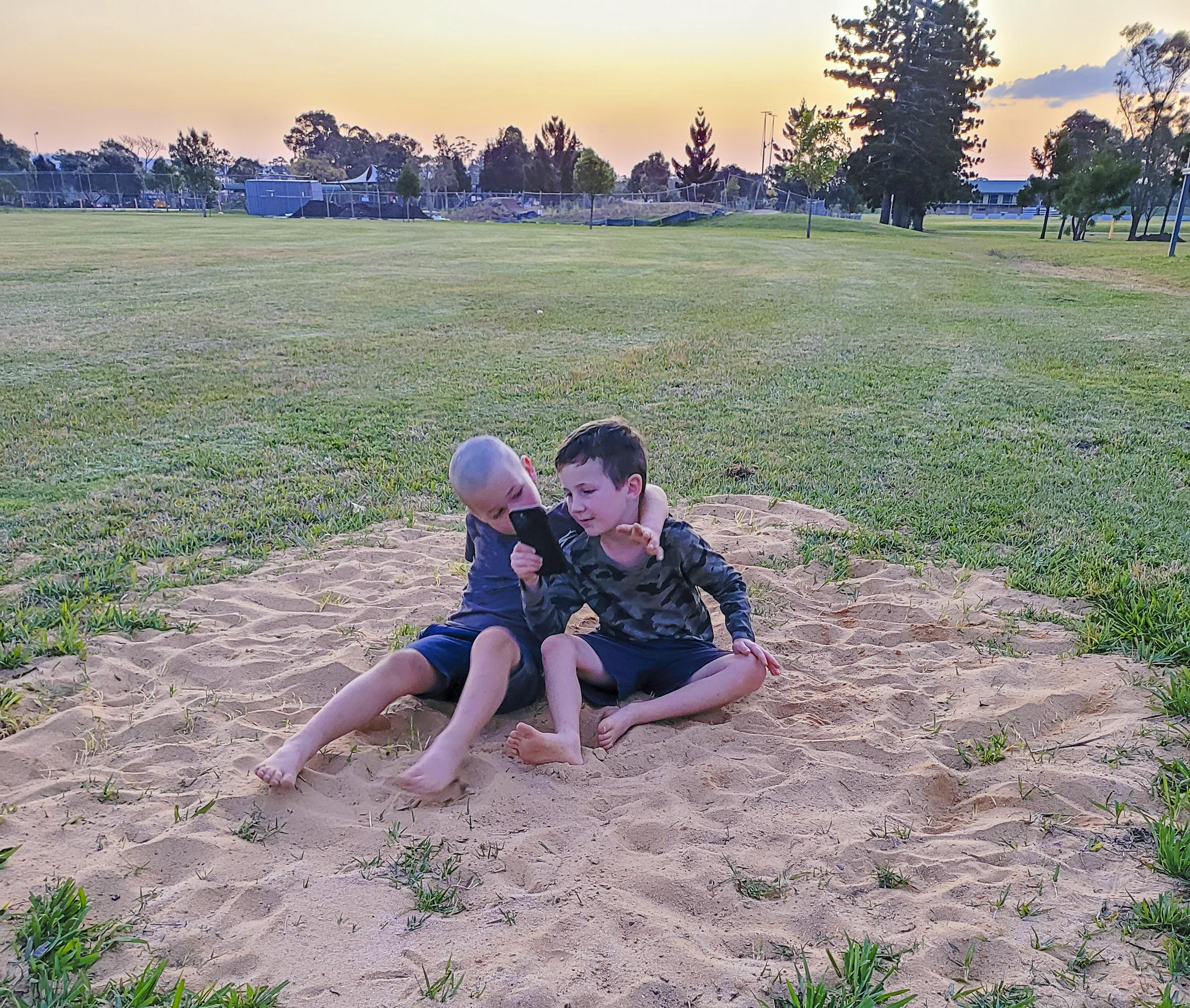 Two brothers getting into mischief in Australia on September 6, 2021 | Source: Getty Images