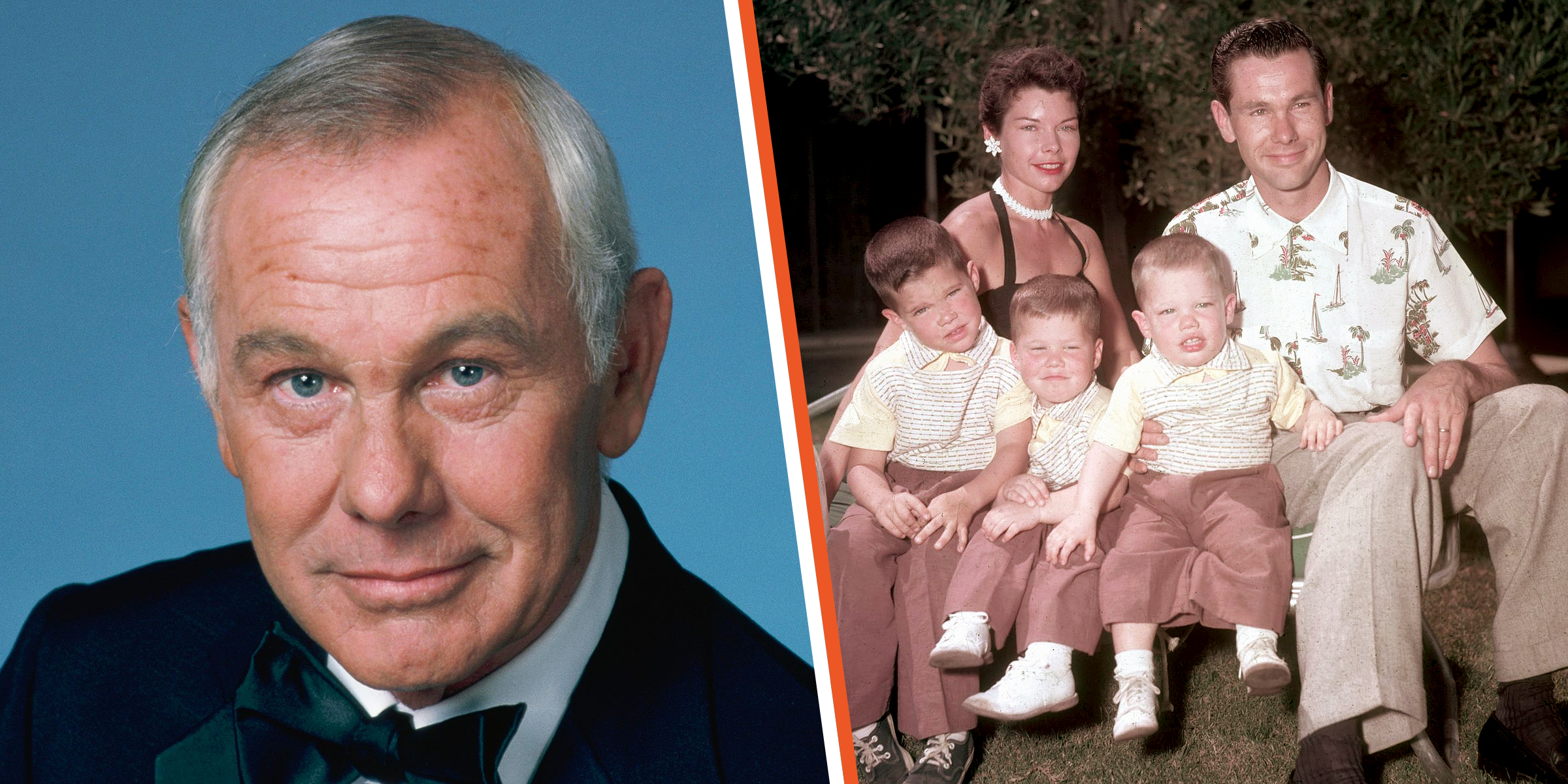 Johnny Carson | Johnny, His First Wife Jody Morrill Wolcott and Their Children | Source: Getty Images