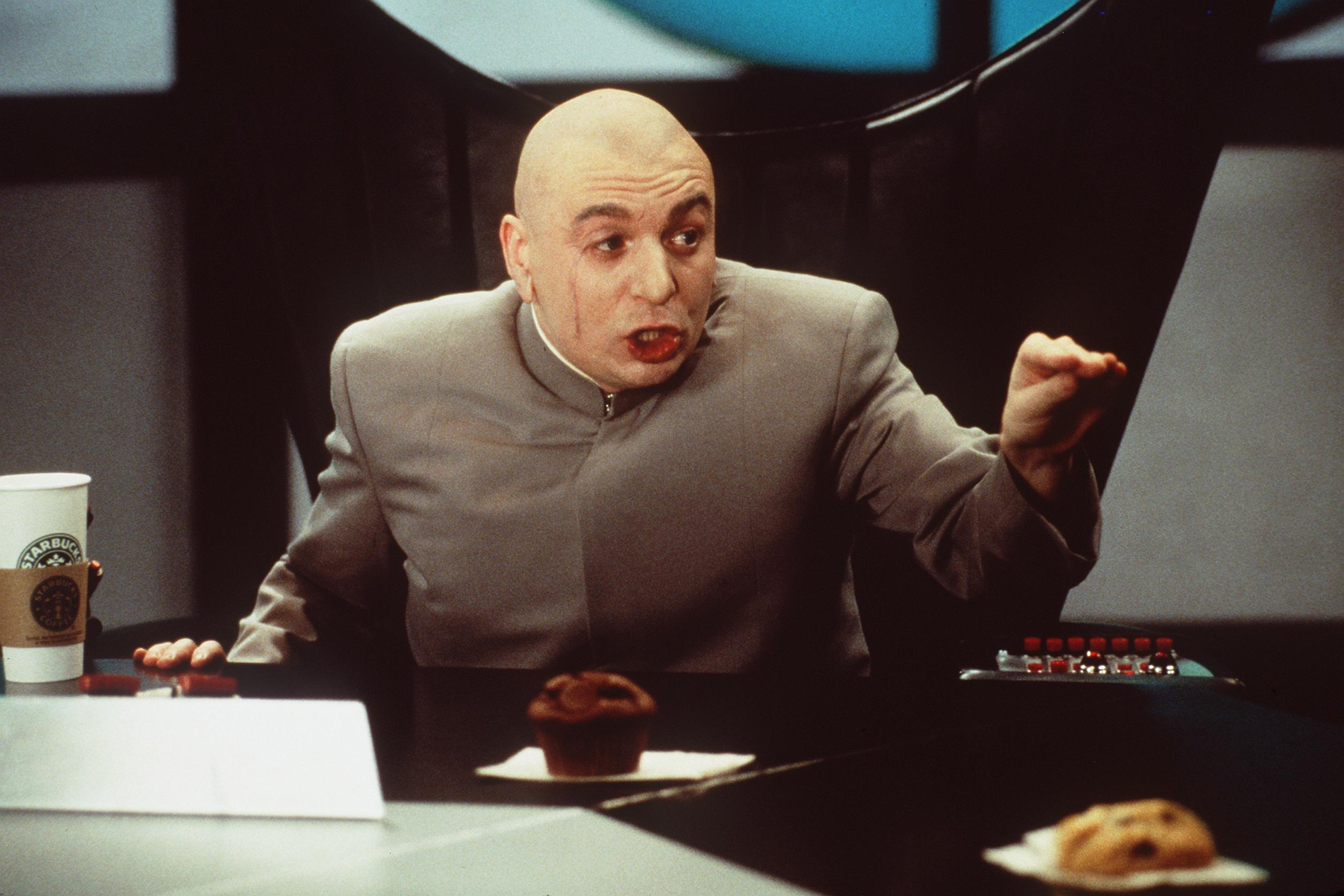 Mike Meyers as Dr. Evil in "Austin Powers: The Spy Who Shagged Me," 1999 | Source: Getty Images