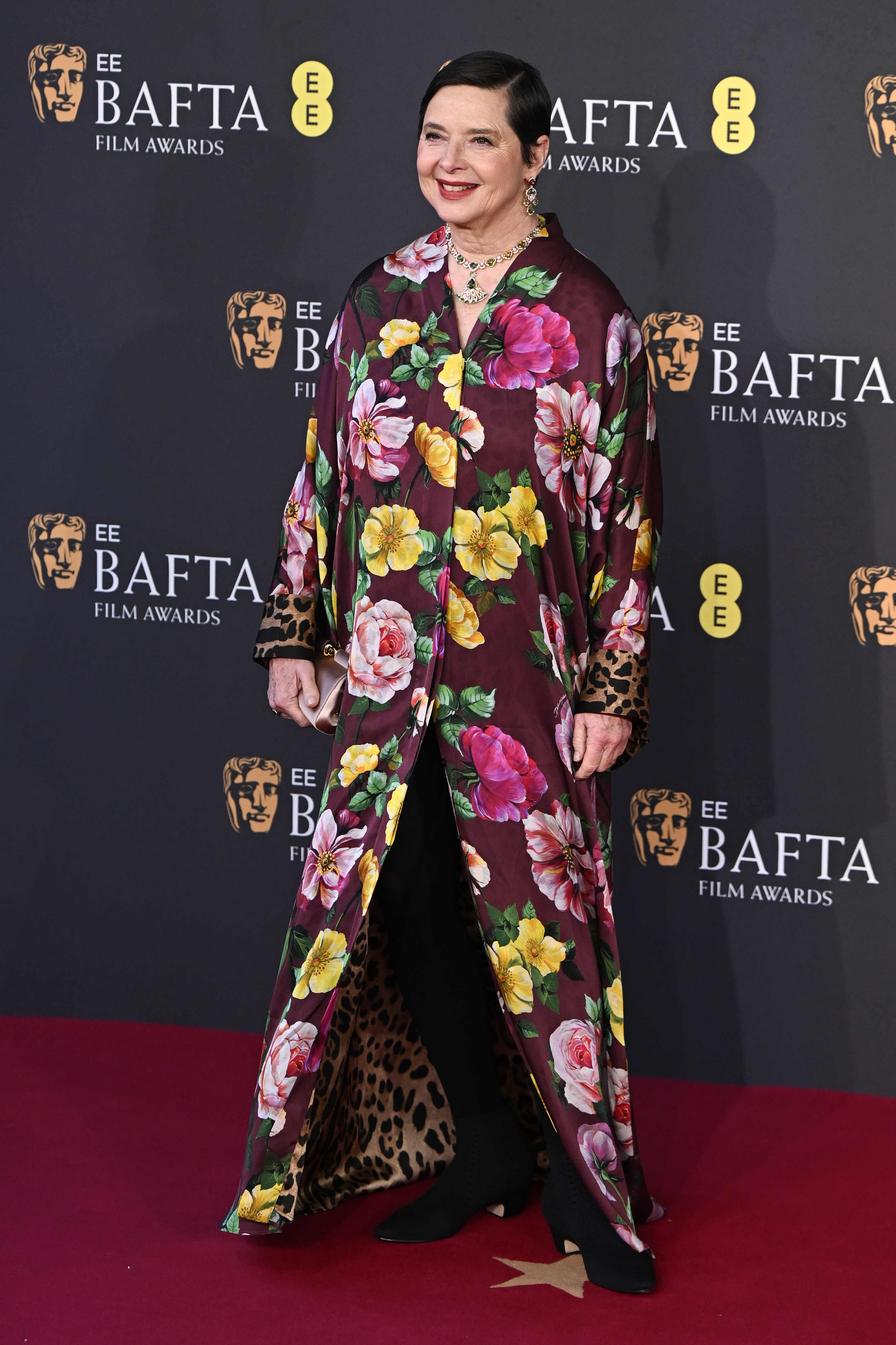 Isabella Rossellini at the EE BAFTA Film Awards on February 16, 2025, in London, England. | Source: Getty Images