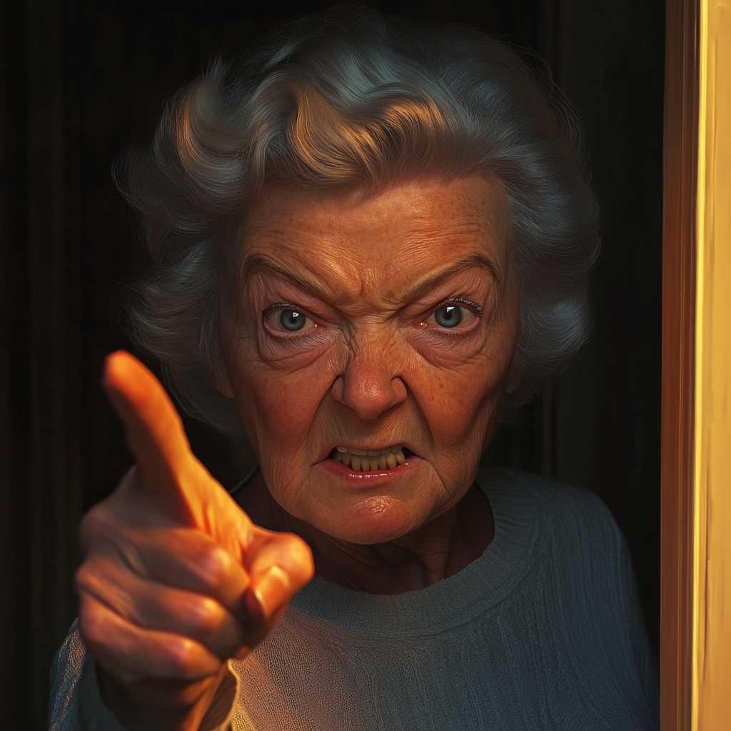 An angry older woman pointing a finger | Source: Midjourney