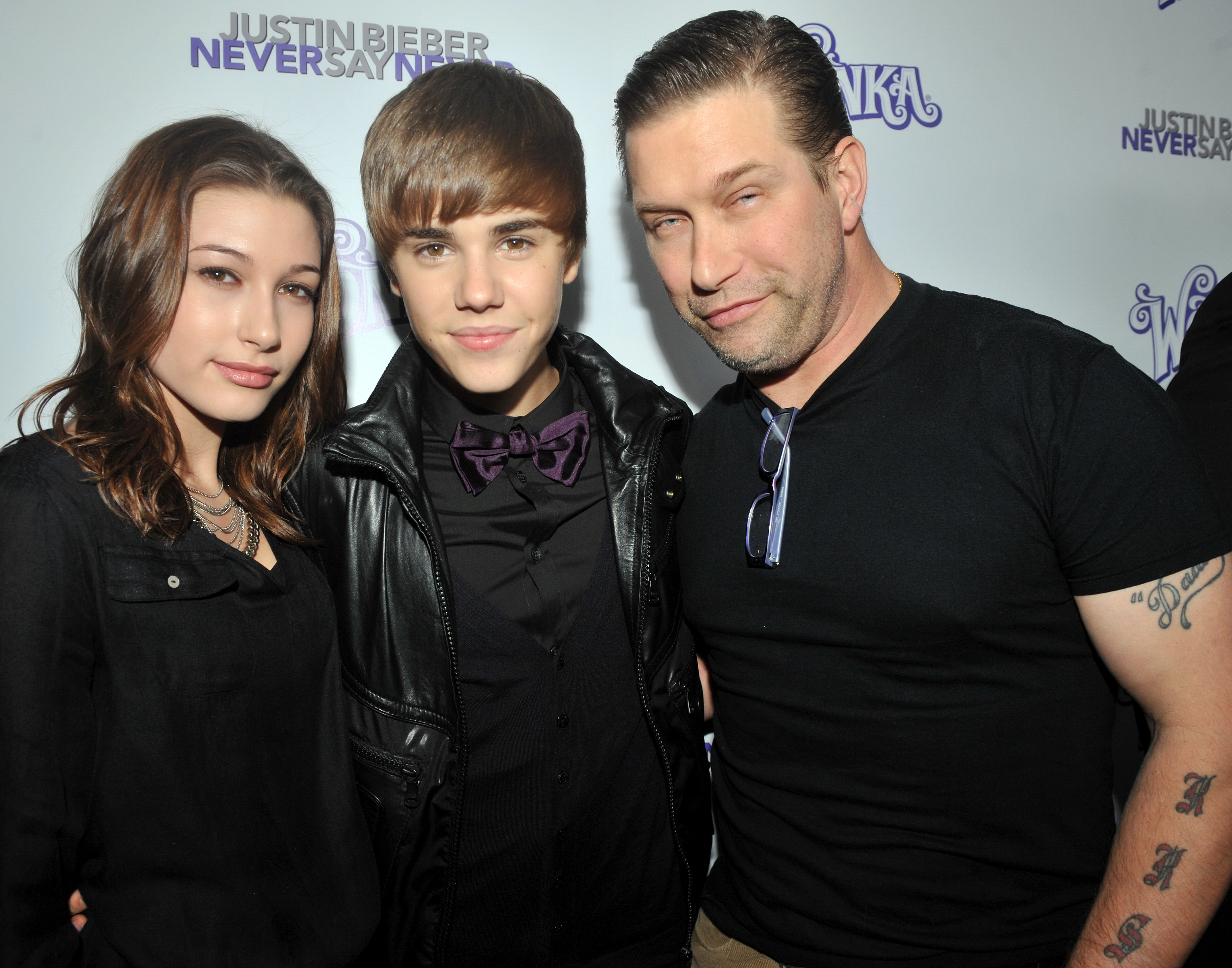 Hailey Baldwin, Justin Bieber, and Stephen Baldwin on February 2, 2011 | Source: Getty Images
