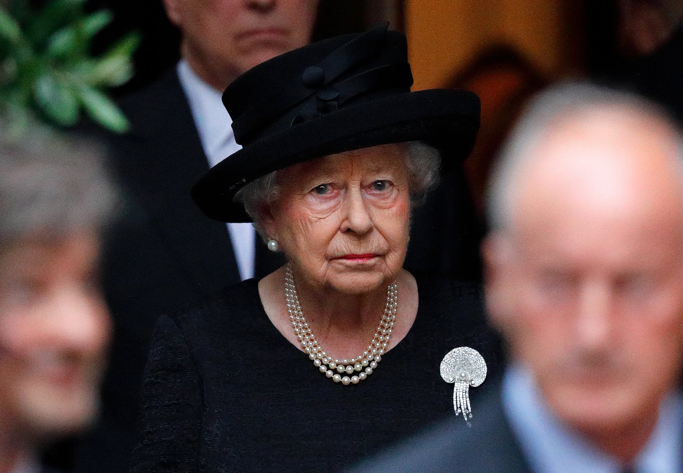 Queen Elizabeth II attends the funeral of Patricia Knatchbull, Countess Mountbatten of Burma at St Paul's Church, Knightsbridge on June 27, 2017 in London, England  | Source: Getty Images