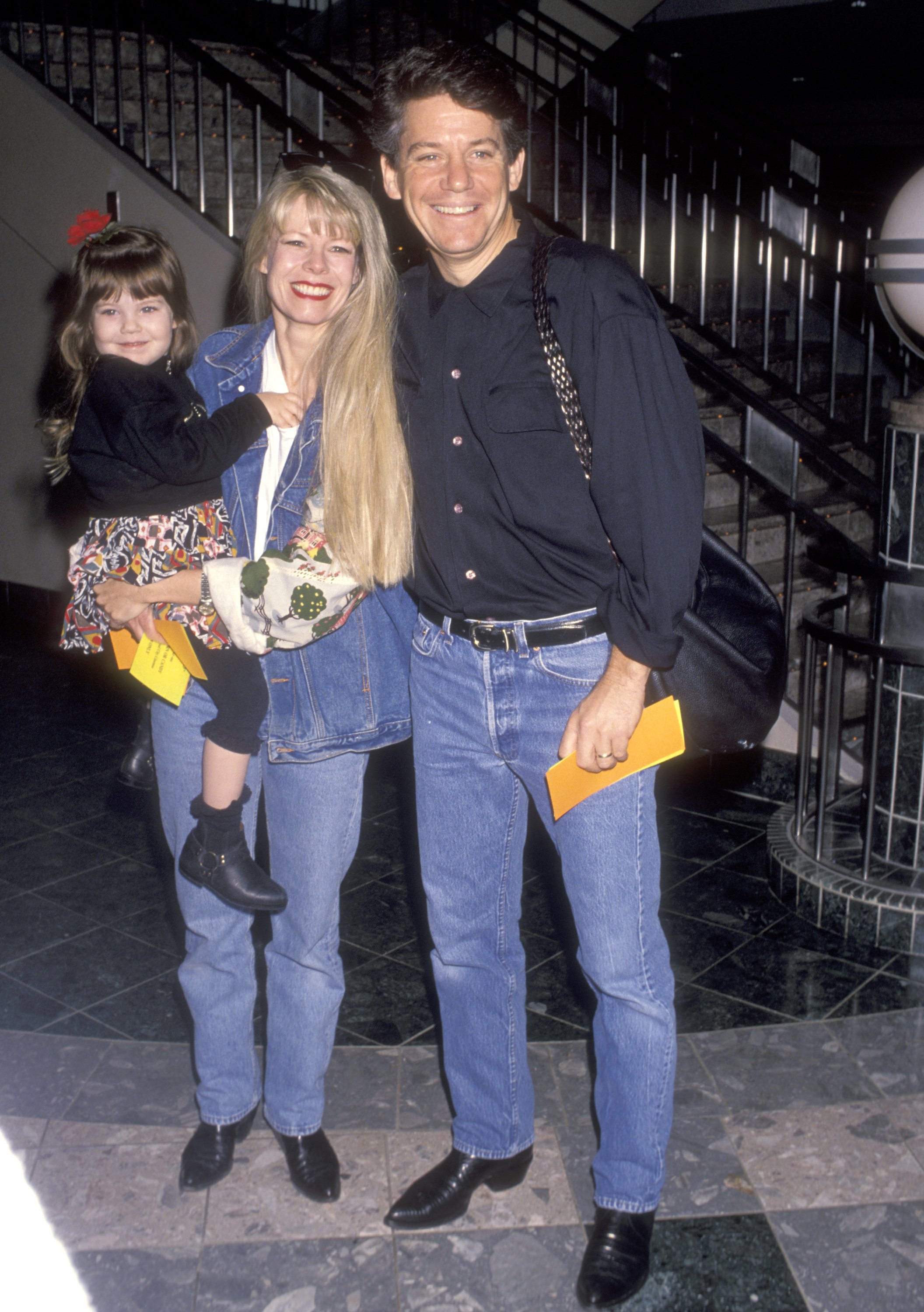 Anson Williams, Jackie Gerken and their daughter Hannah in California in 1993. | Source: Getty Images 