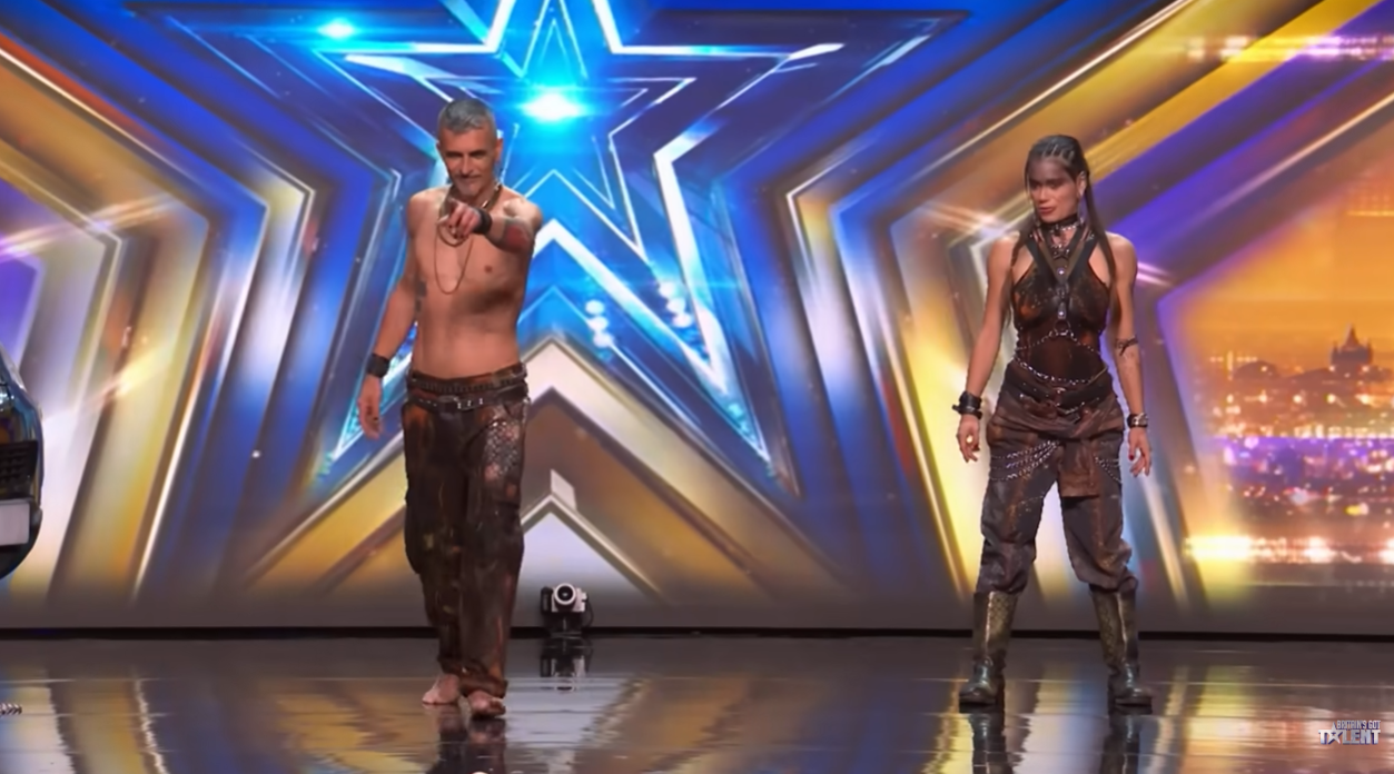 Fakir Testa, 45, and his partner at the BGT auditions aired on 18 April 2026. | Source: YouTube/Britain's Got Talent