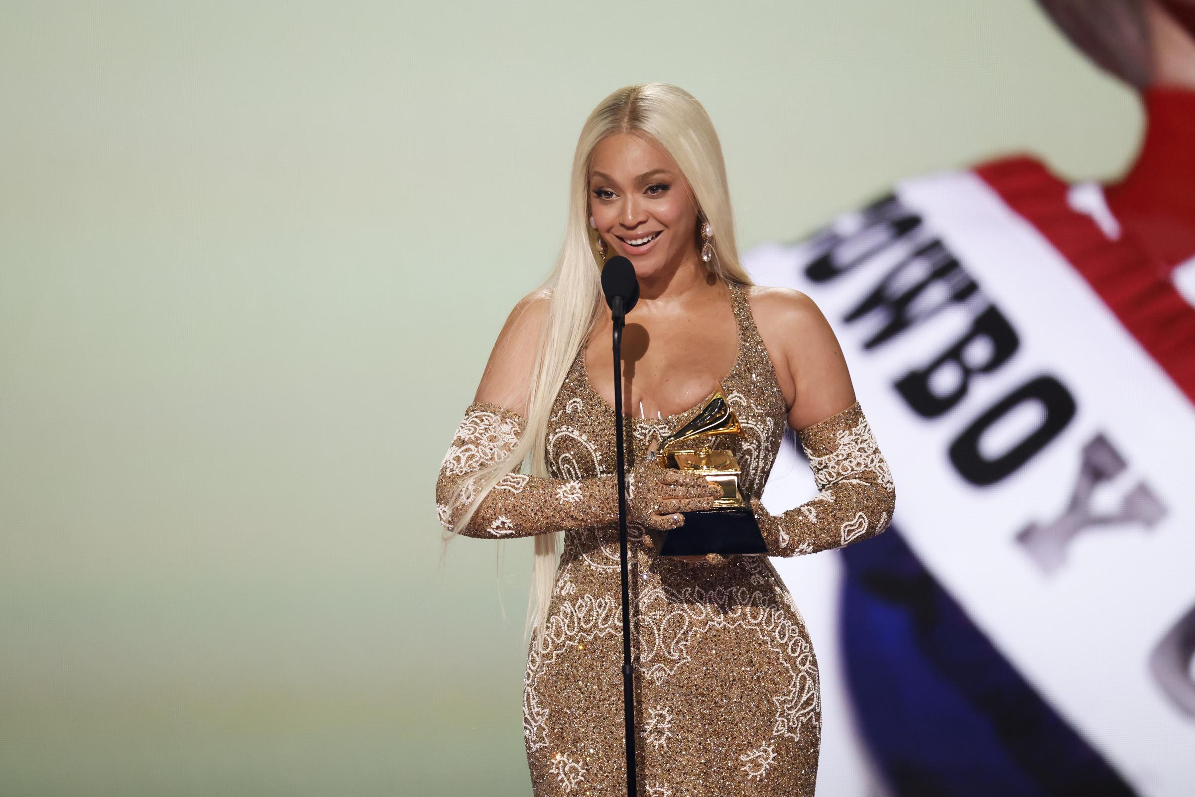 Beyoncé wins the award for Best Country Album at The 67th Annual Grammy Awards in Crypto.com Arena in Los Angeles, California, on February 2, 2025 | Source: Getty Images