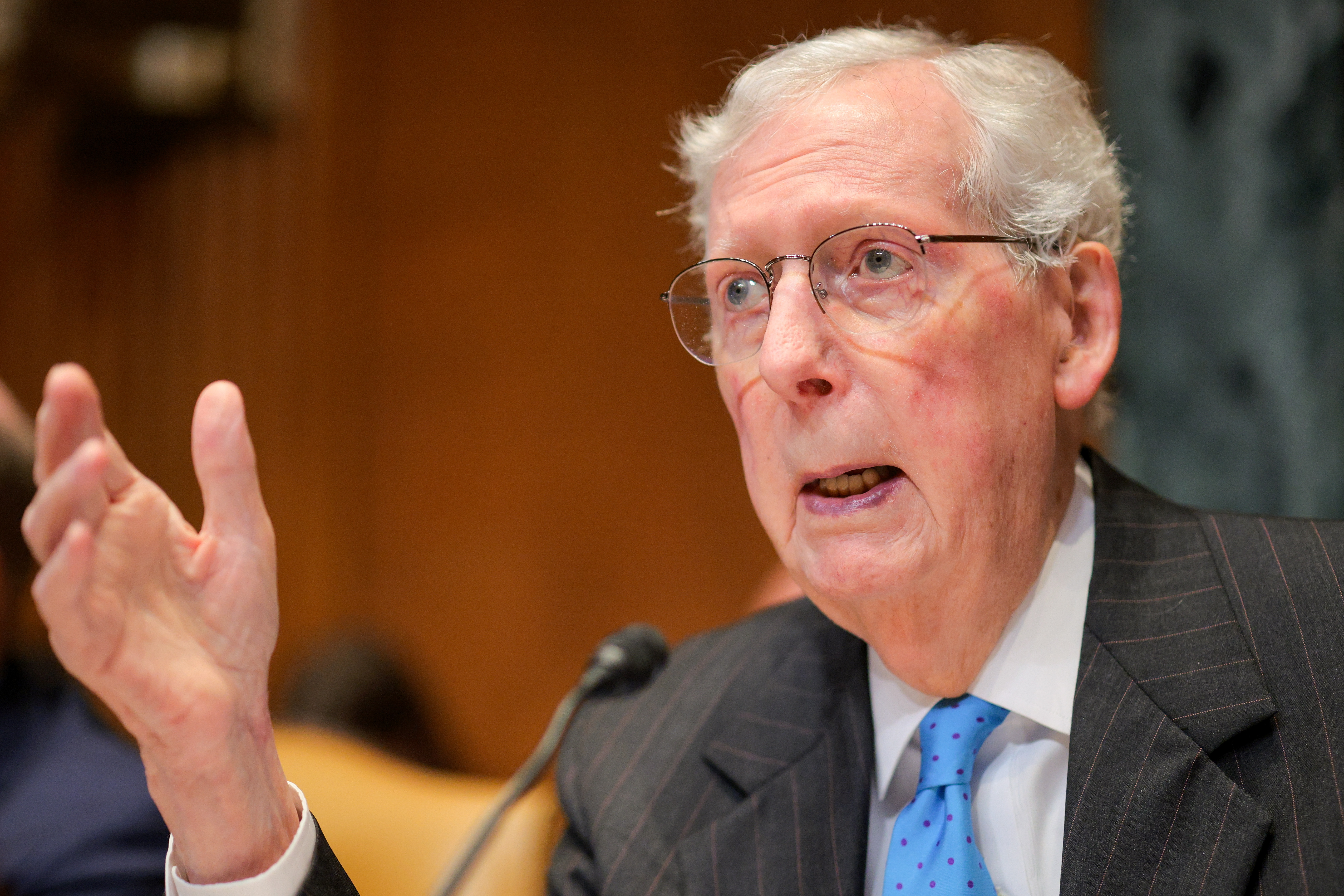 Weeks before the medical emergency, McConnell was still leading a Senate defense hearing on Capitol Hill. The contrast with the limited information released after his hospitalization has left many questions about what changed in the days that followed. | Source: Getty Images