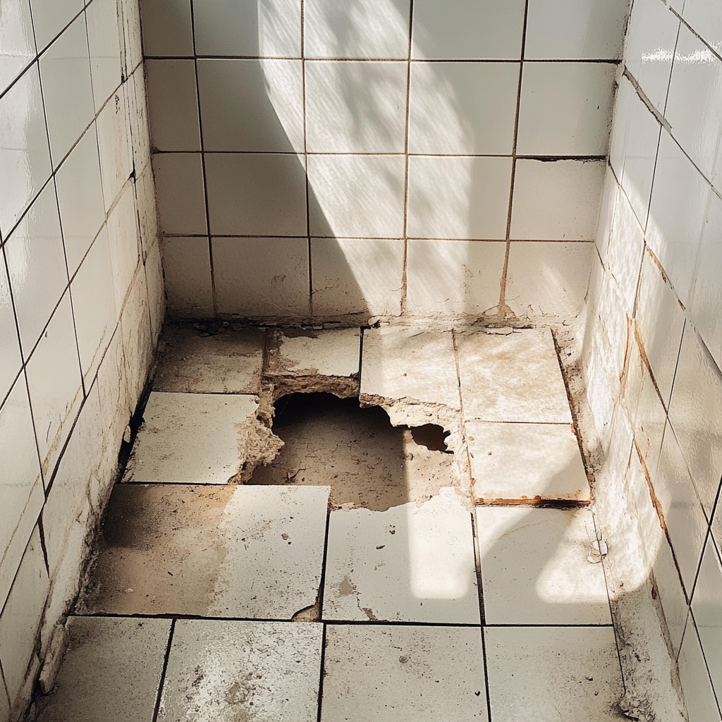 A hole in a bathroom floor | Source: Midjourney