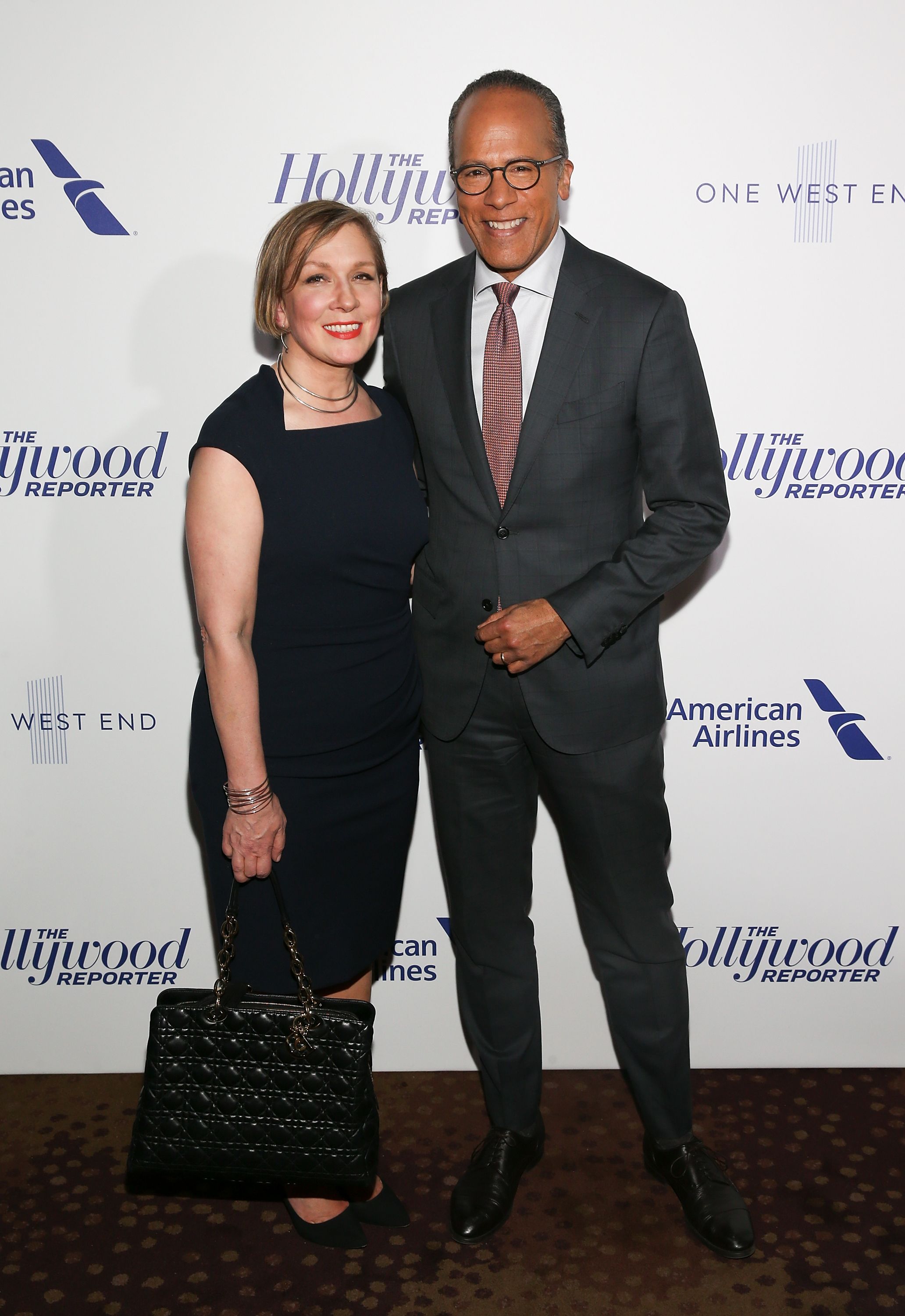 Carol Hagen and Lester Holt during The Hollywood Reporter's 35 Most Powerful People in Media 2017 at The Pool on April 13, 2017, in New York City. | Source: Getty Images