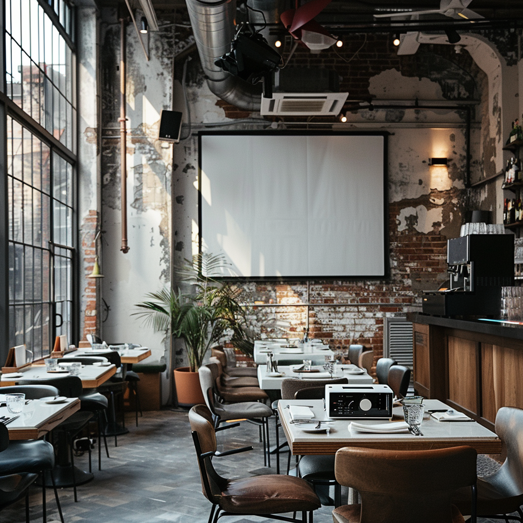 A projector in a restaurant | Source: Midjourney