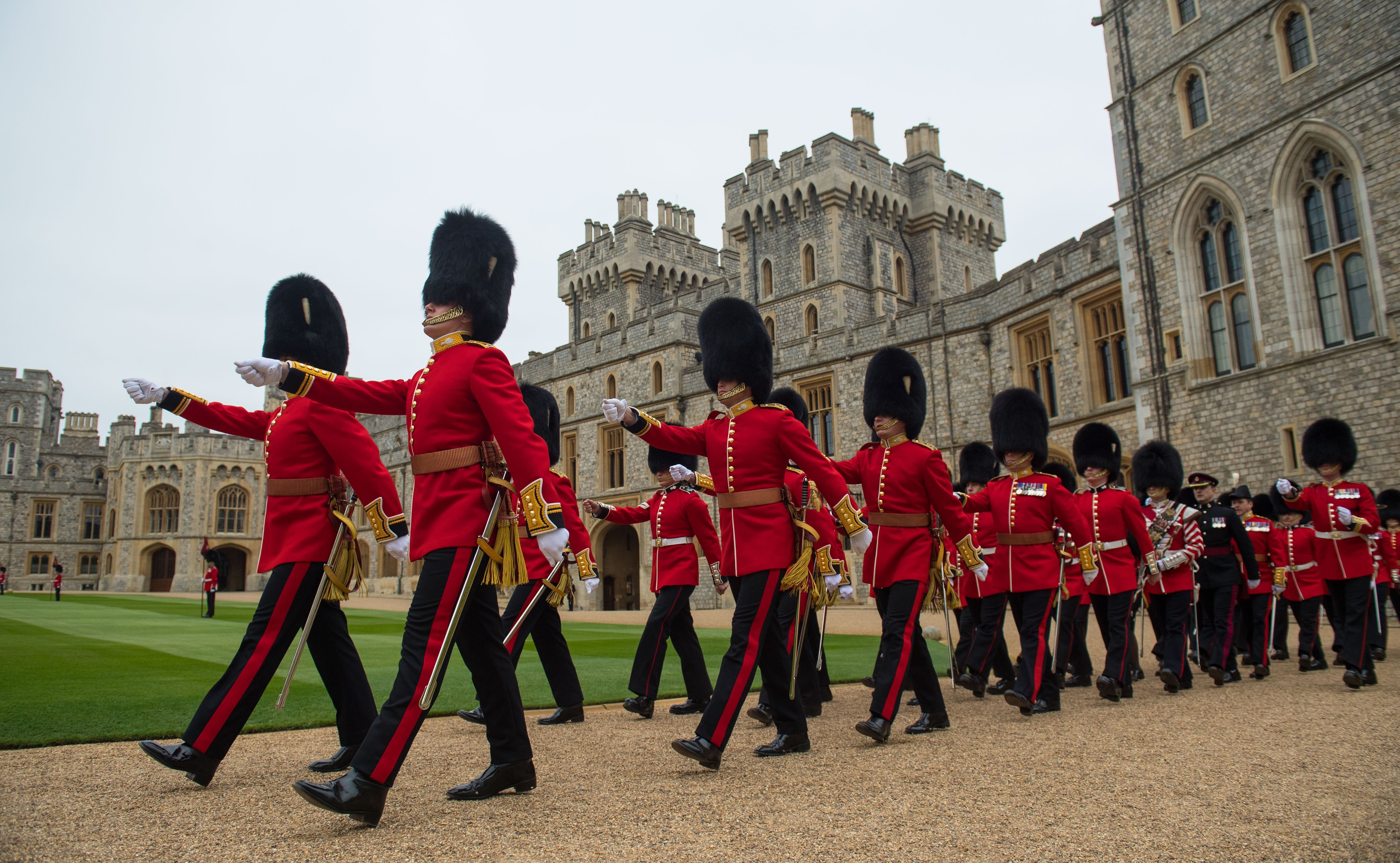 A parade by the Grenadier Guards at Windsor Castle on March 22, 2019, in Windsor, England. | Source: Getty Images.