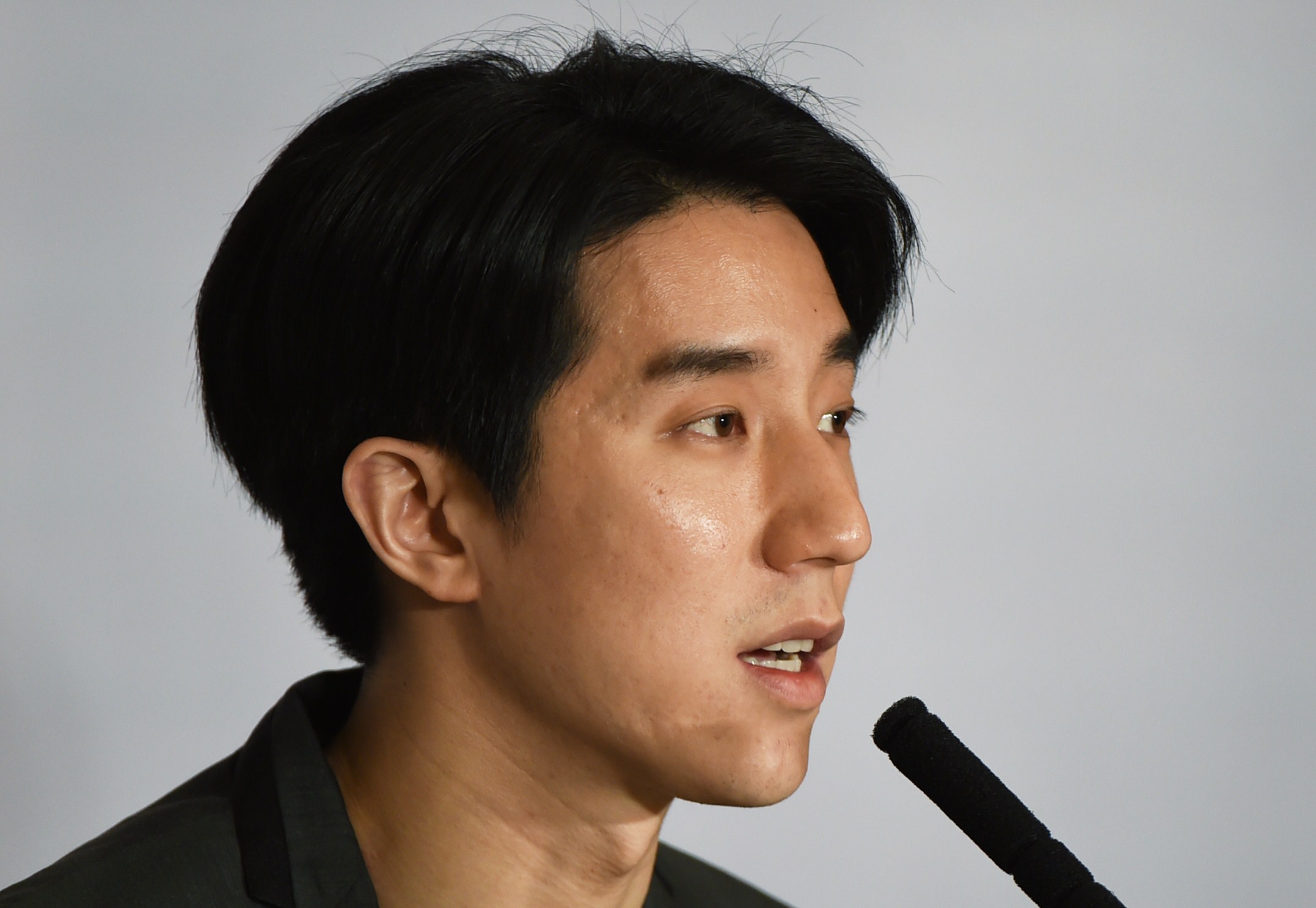 Jaycee Chan speaks during a press conference on February 14, 2015 in Beijing, China | Source: Getty Images