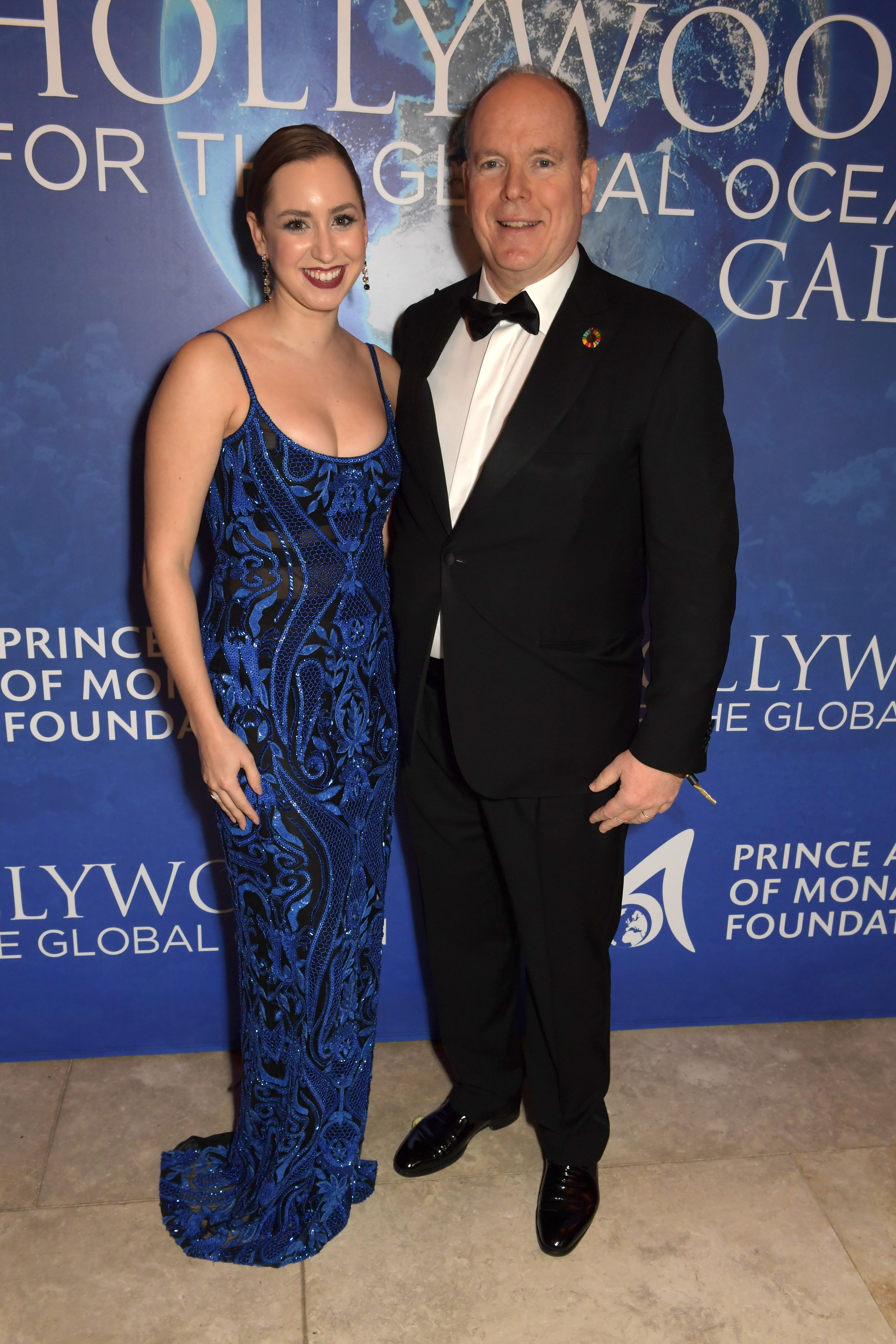 Jazmin Grace Grimaldi and Prince Albert II of Monaco attend the 2020 Hollywood For The Global Ocean Gala honoring HSH Prince Albert II of Monaco at Palazzo di Amore on February 06, 2020 in Beverly Hills, California. | Source: Getty Images