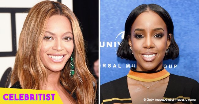 Beyoncé flaunts slimmer curves in 'leggy' velvet dress posing with Kelly Rowland in pic