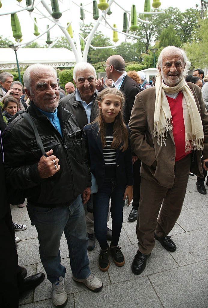 Alain Belmondo, Charles Gerard, Stella Belmondo et Jean-Paul Belmondo en 2016 à Paris, France. | Source : Getty Images