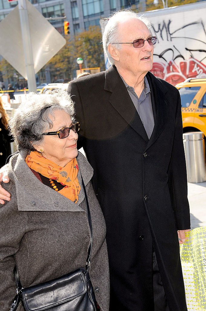 Alan Alda and Arlene Alda pictured walking in Midtown Manhattan, 2010, New York City. | Source: Getty Images