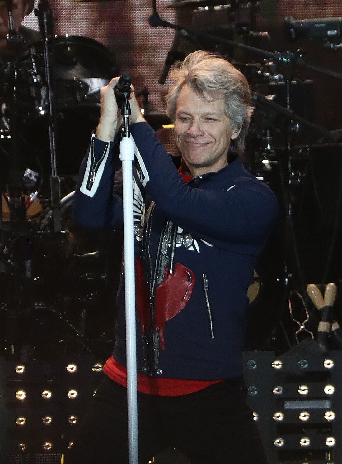 Jon Bon Jovi performing during the "Bon Jovi This House Is Not For Sale" Tour. | Source: Getty Images