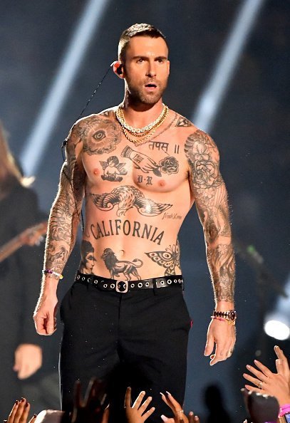 Adam Levine at Mercedes-Benz Stadium on February 3, 2019 | Photo: Getty Images